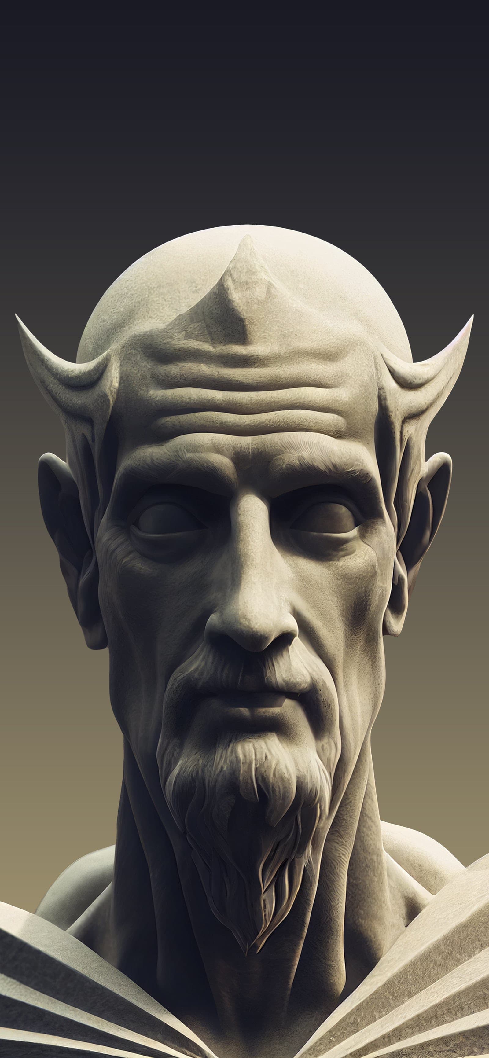 Horned Stone Figure - Pro phone wallpaper