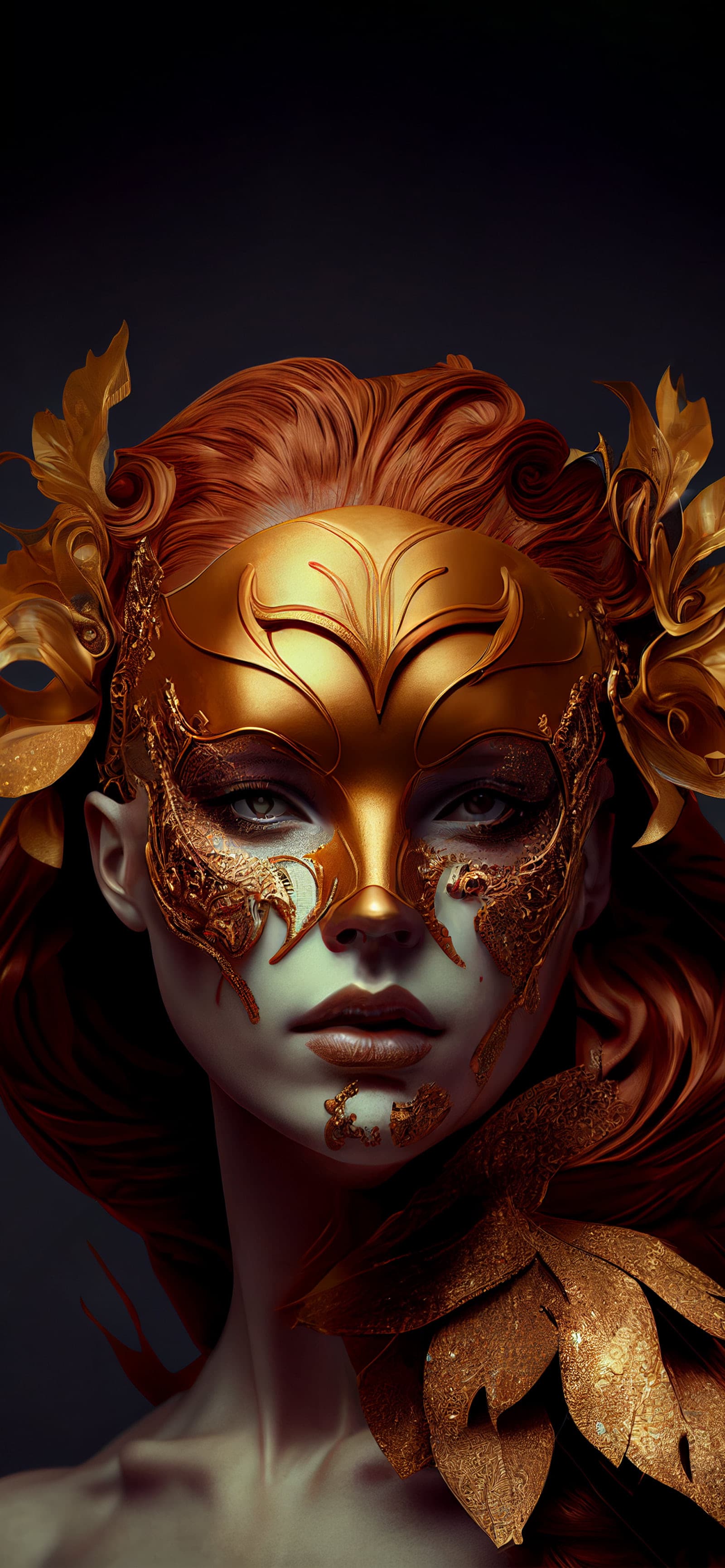 Golden Masked Beauty - Pro phone wallpaper
