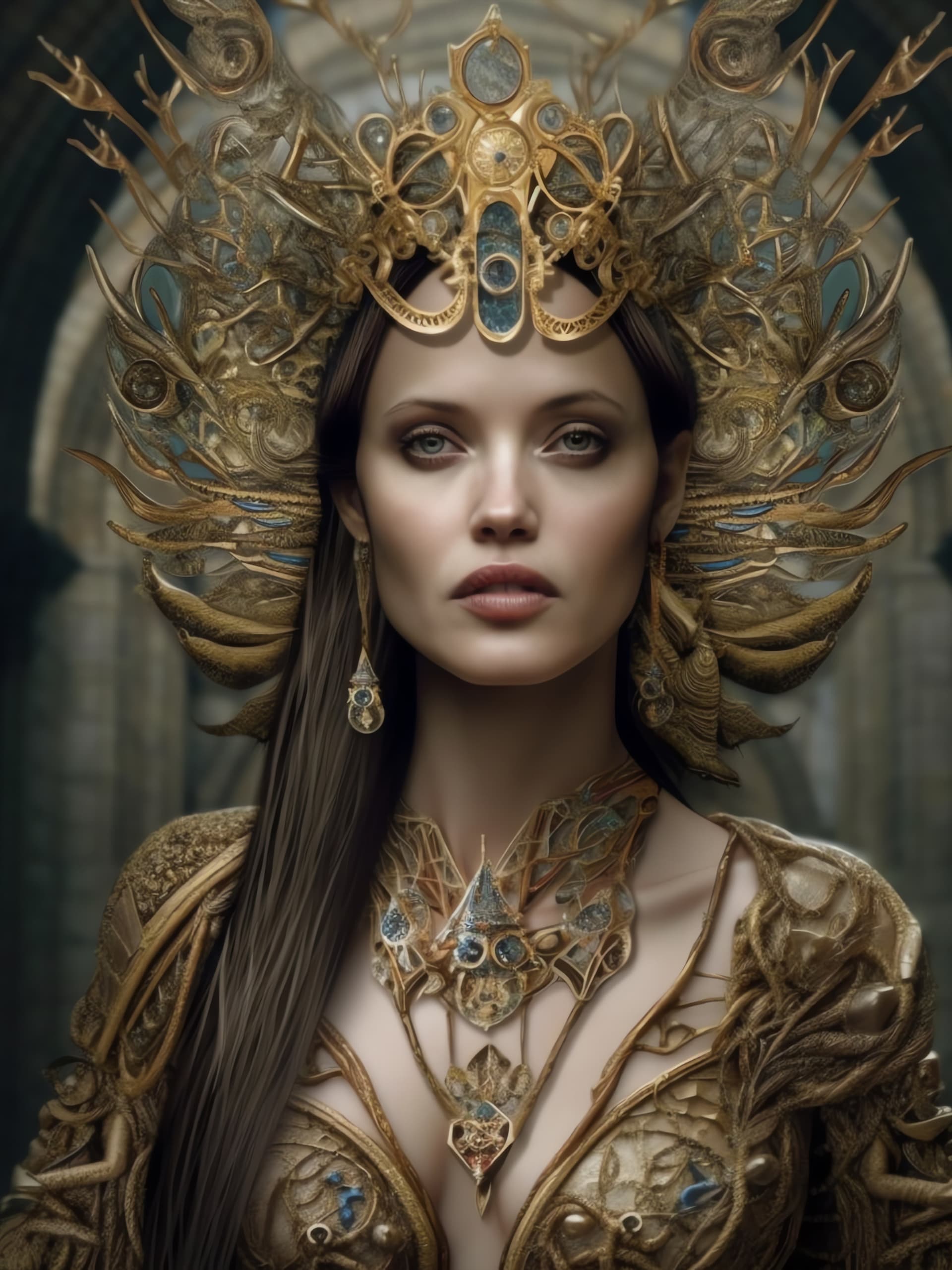 Ornate Empress Portrait - Pro phone wallpaper