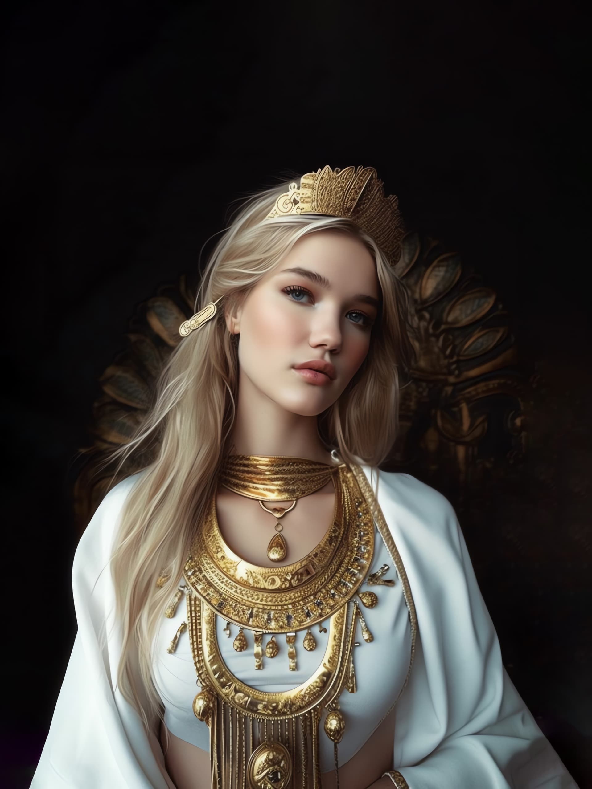Golden Queen Portrait - Pro phone wallpaper