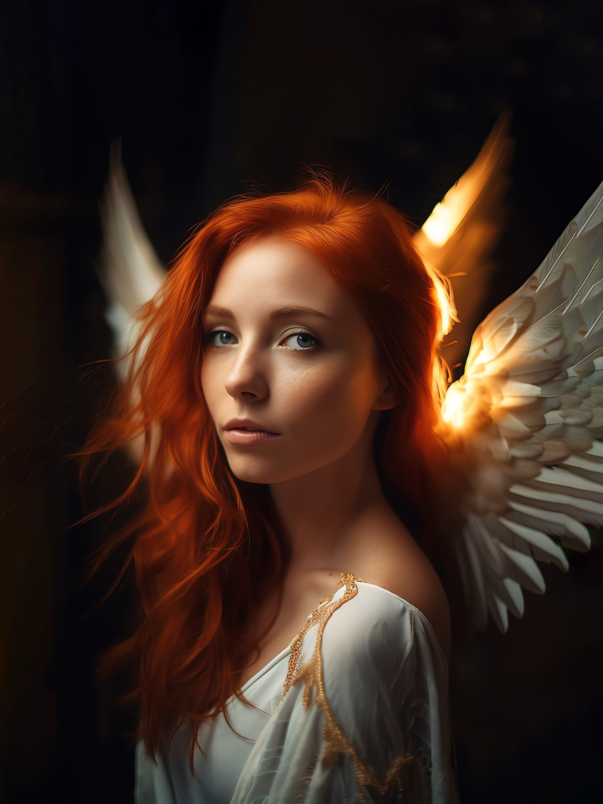 Angelic Redhead Portrait - Pro phone wallpaper