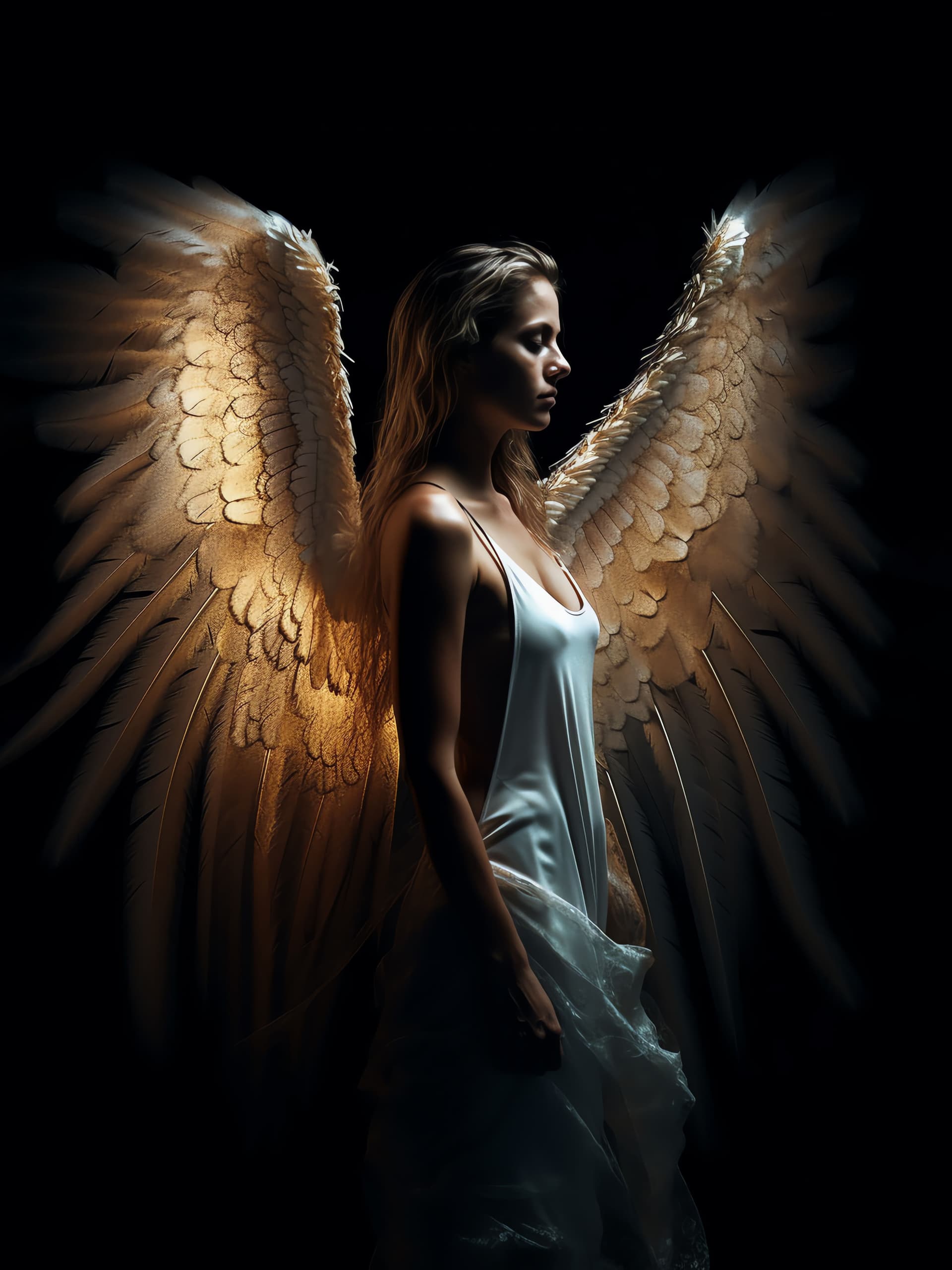 Angelic Winged Figure - Pro phone wallpaper