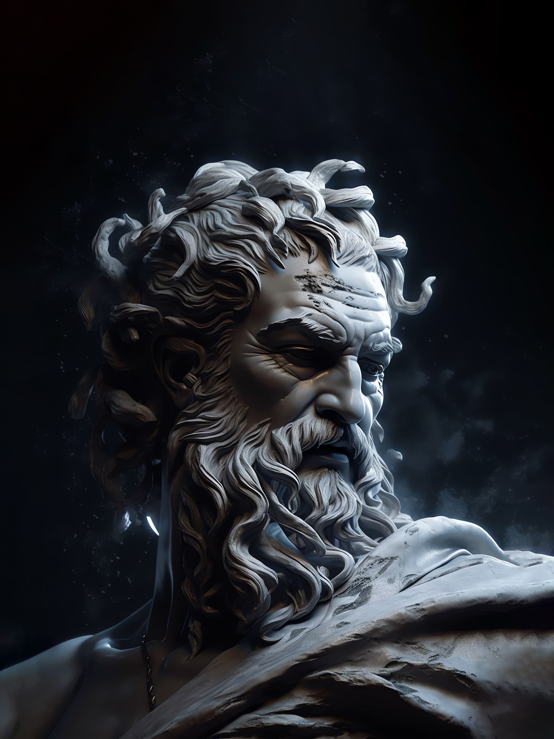 Marble Zeus Bust - Pro phone wallpaper