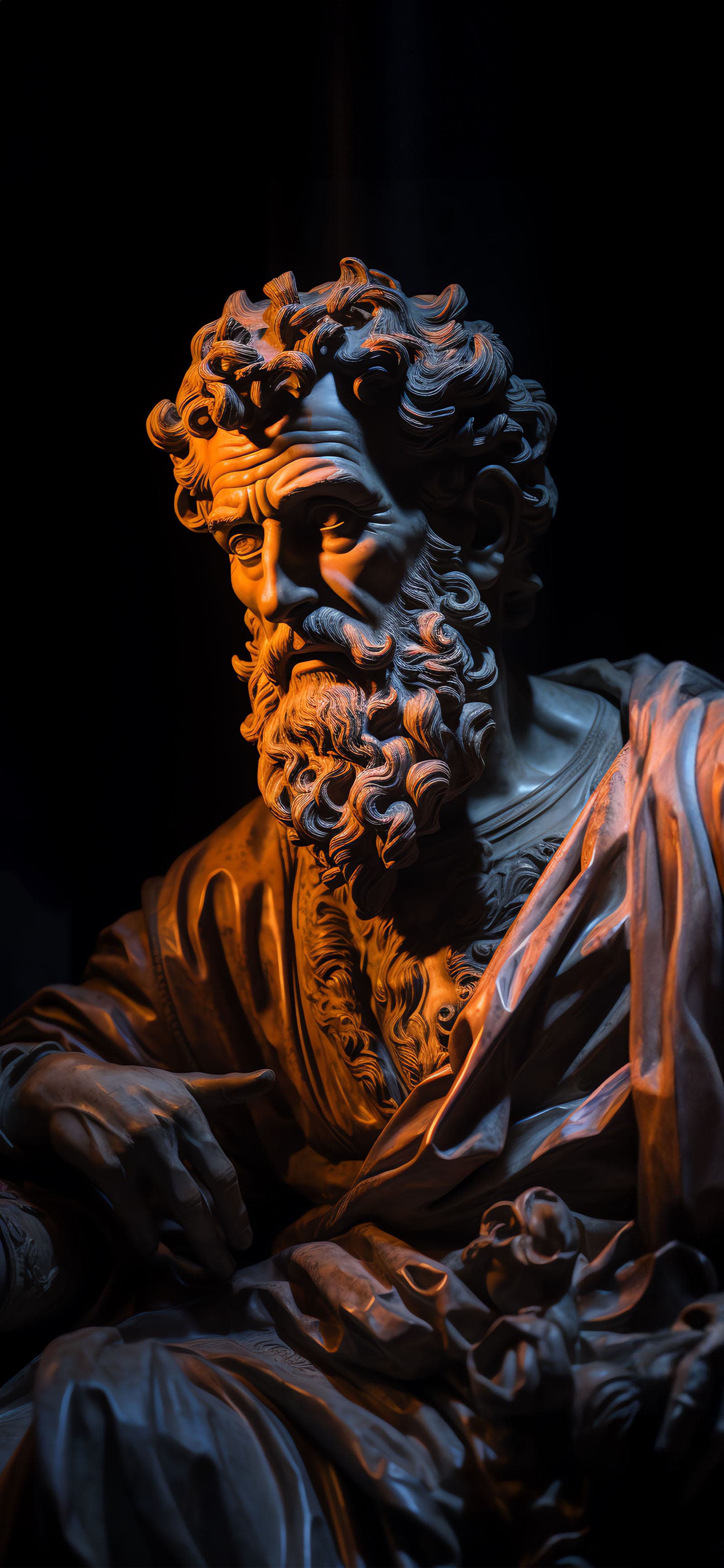 Pensive Marble Bust - Pro phone wallpaper