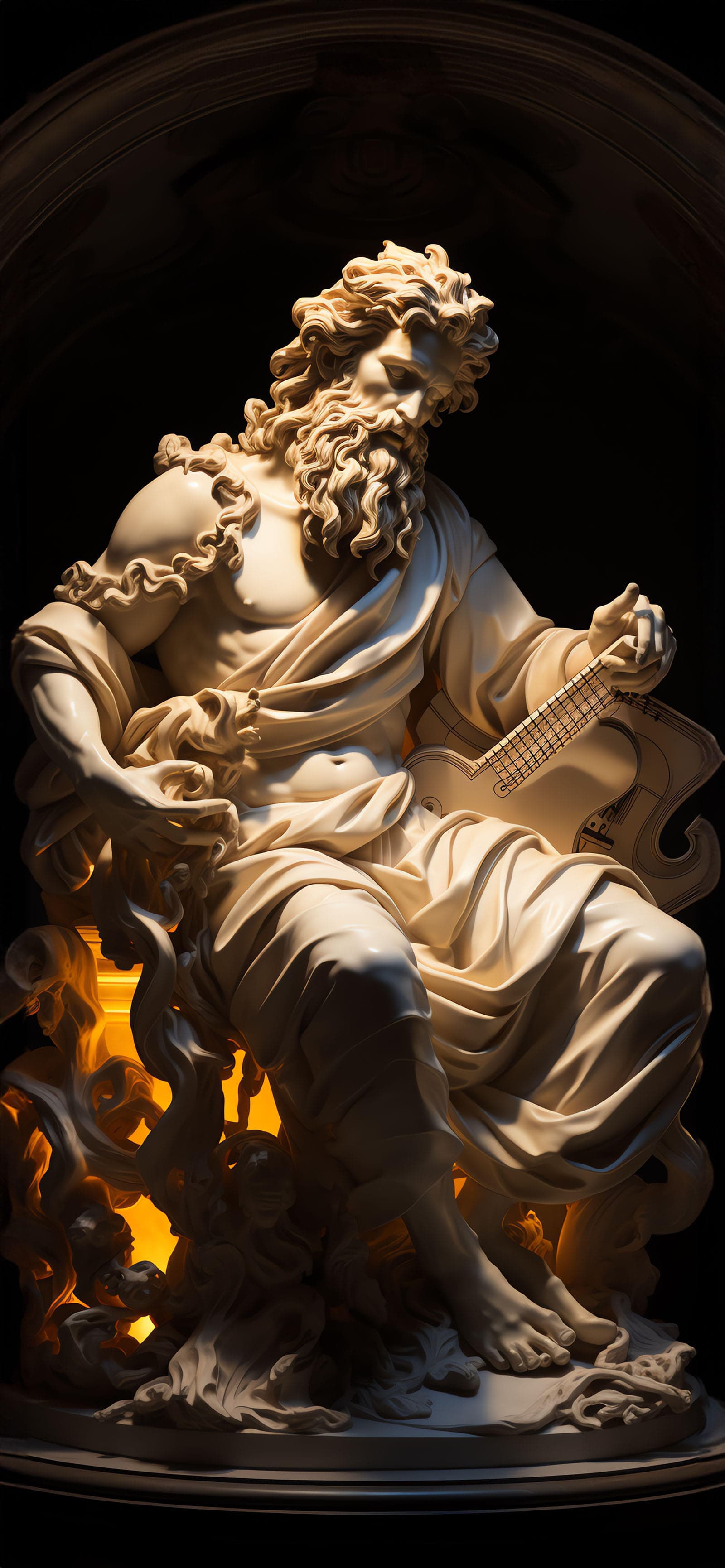 Zeus Guitar Statue - Pro phone wallpaper