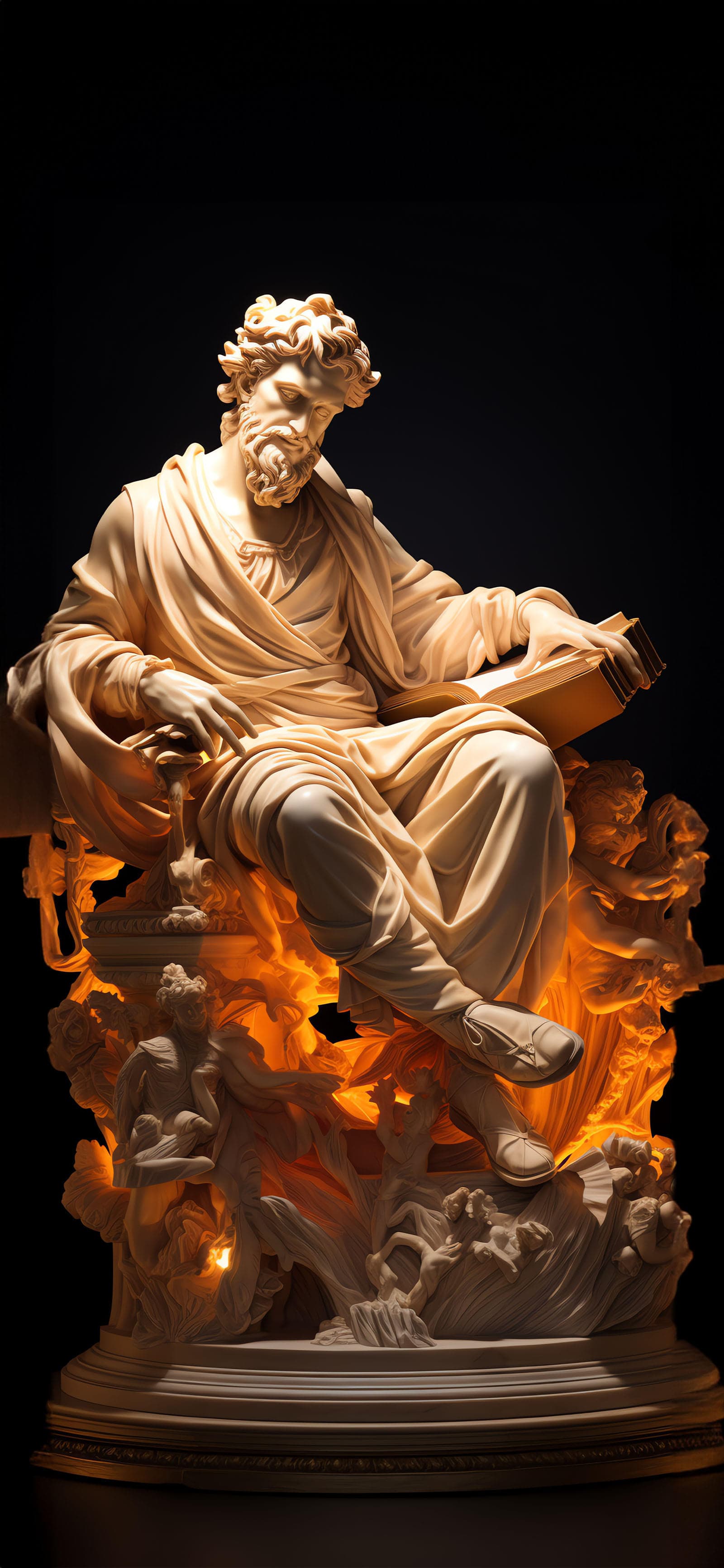 Philosopher Book Statue - Pro phone wallpaper