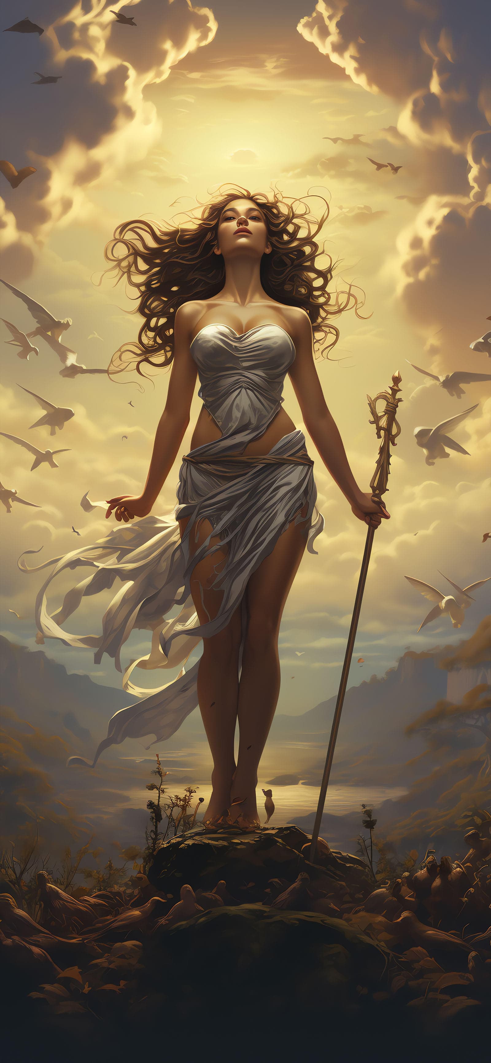 Heavenly Woman Figure - Pro phone wallpaper