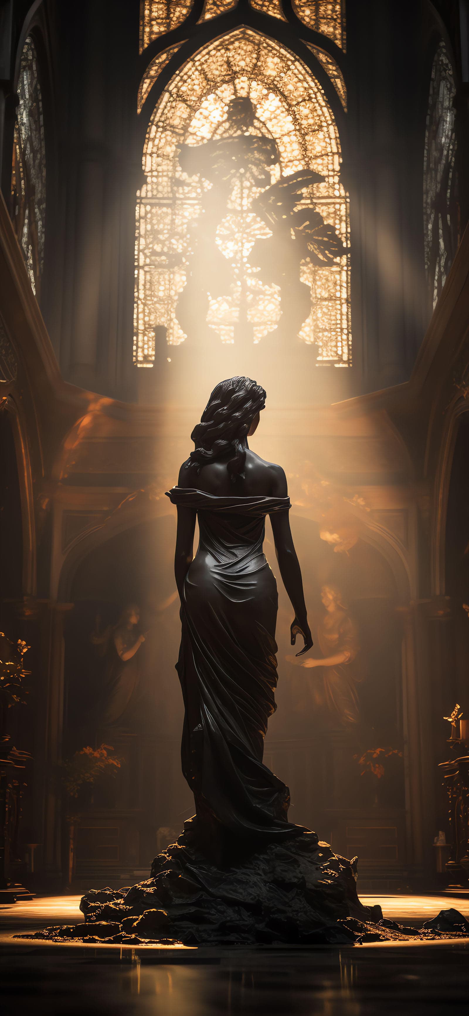 Gothic Light Statue - Pro phone wallpaper
