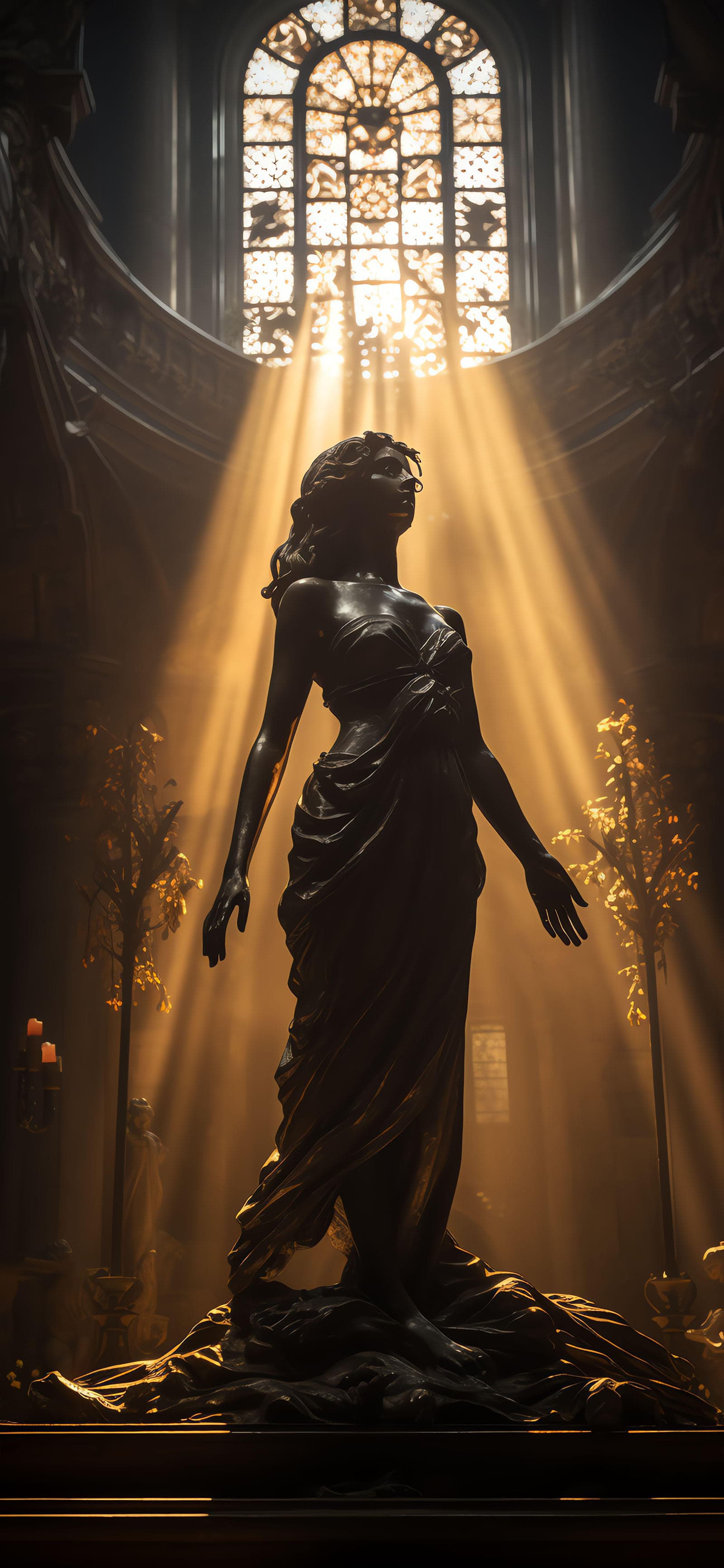 Radiant Light Statue - Pro phone wallpaper