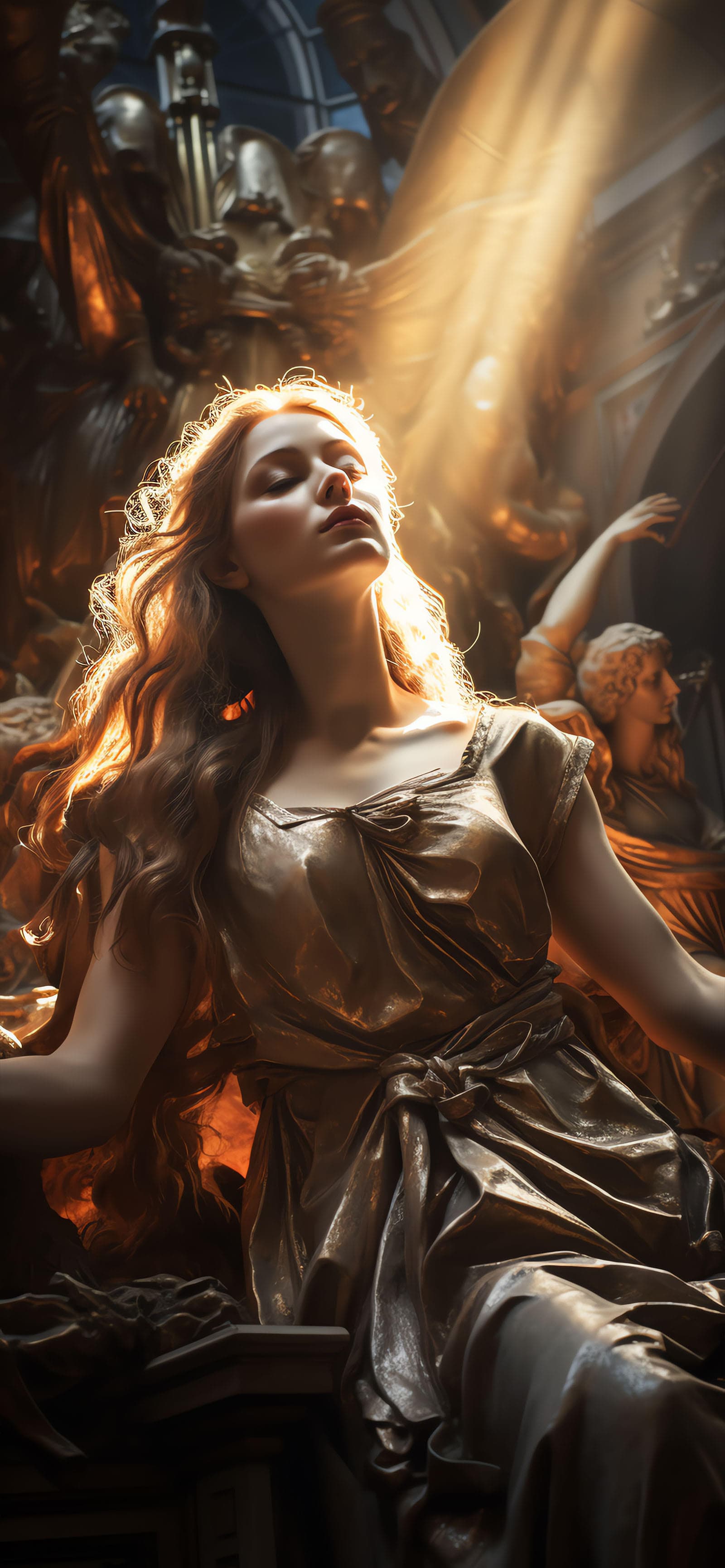 Golden Light Sculpture - Pro phone wallpaper