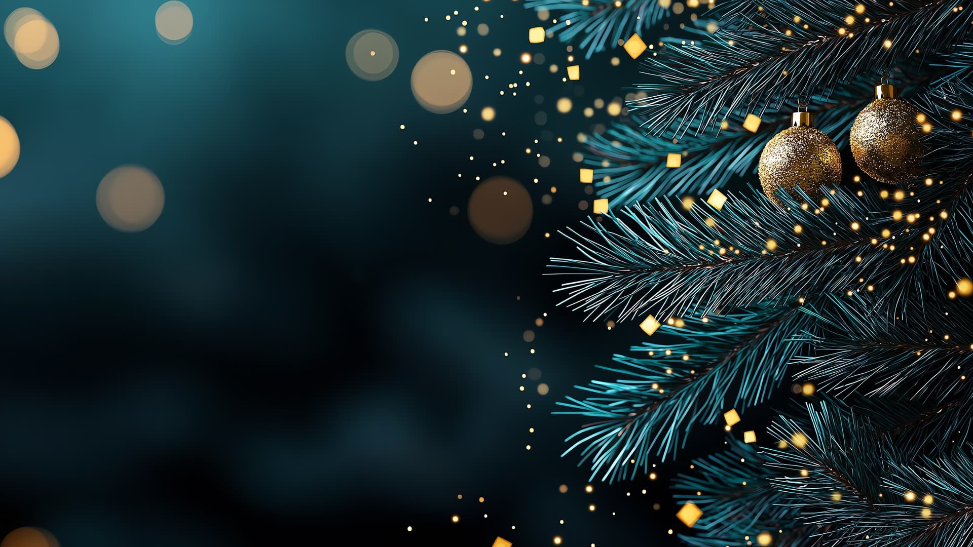 Golden Christmas Decor - free desktop wallpaper