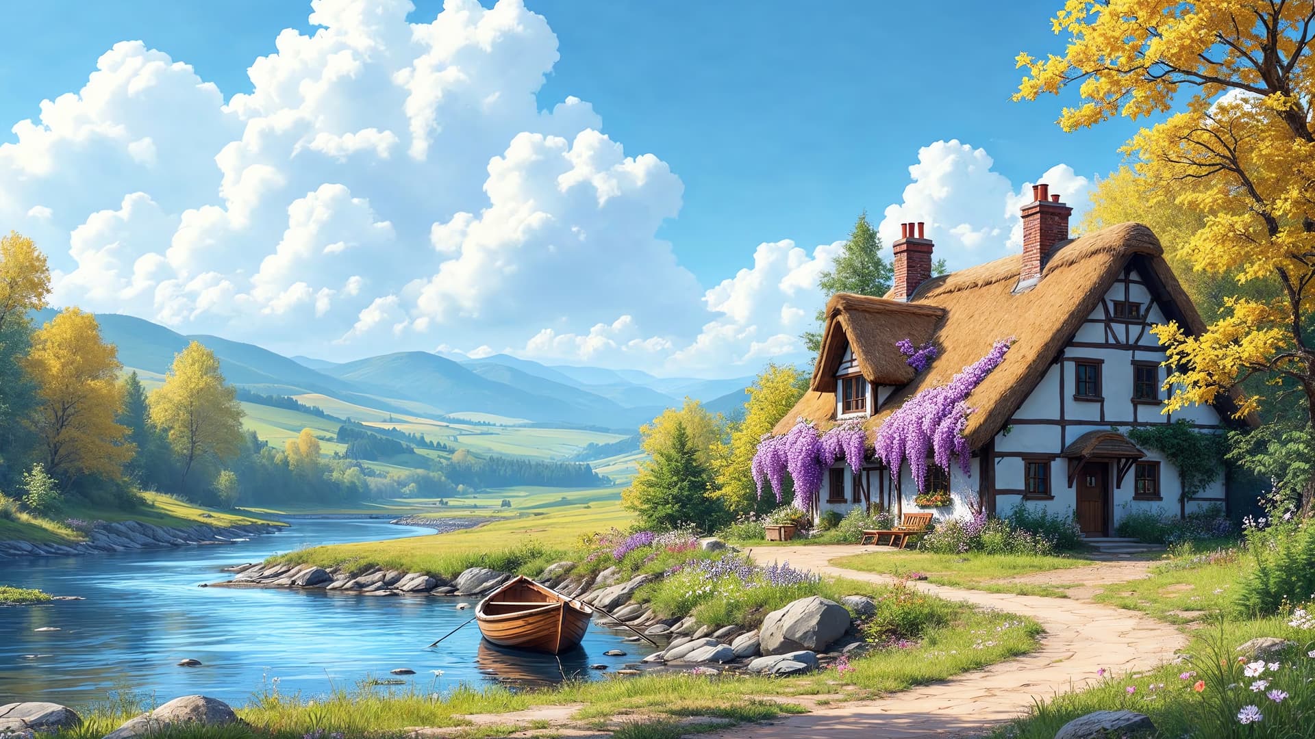 Charming Cottage - free desktop wallpaper