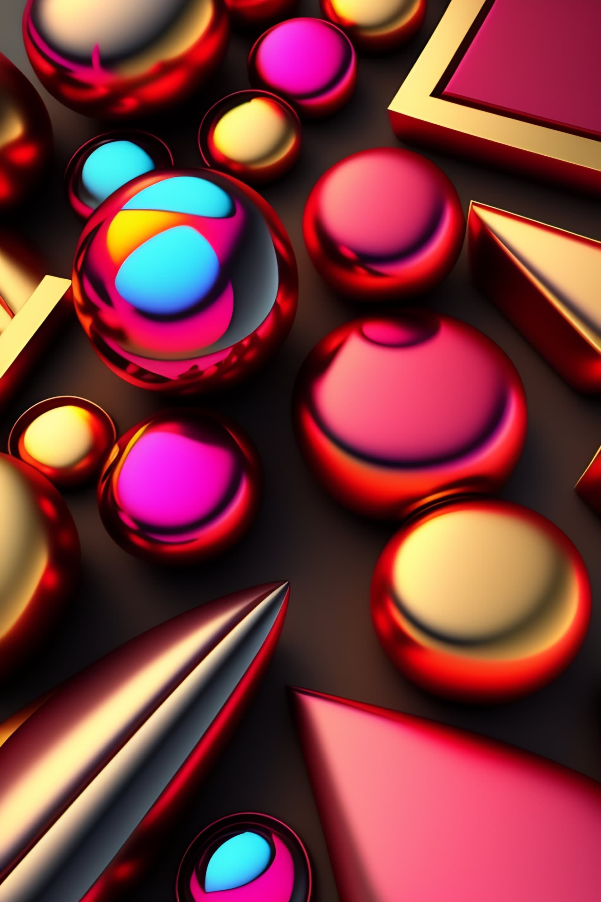Metallic Sphere Chaos - free phone wallpaper