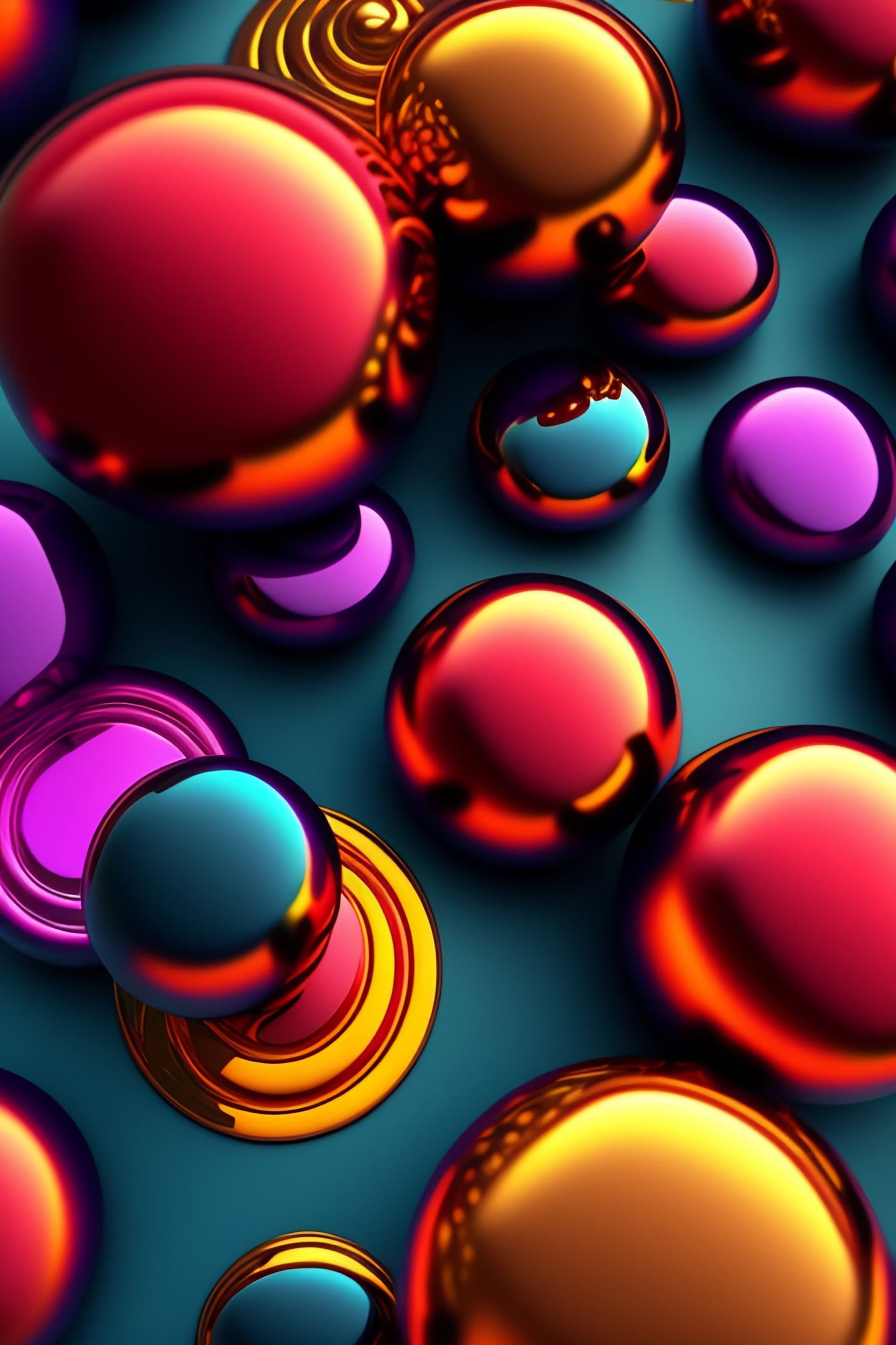 Chromatic Orbs - free phone wallpaper