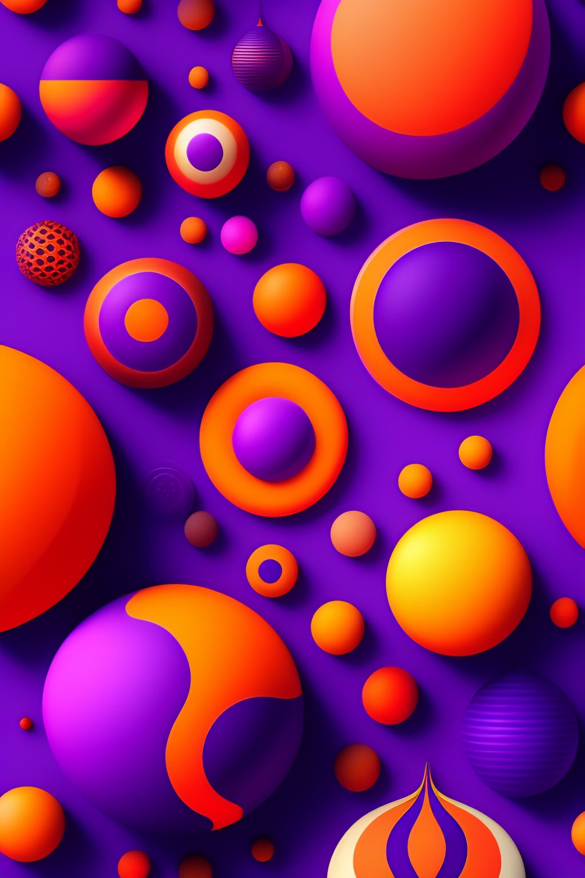 Geometric Orbs - free phone wallpaper