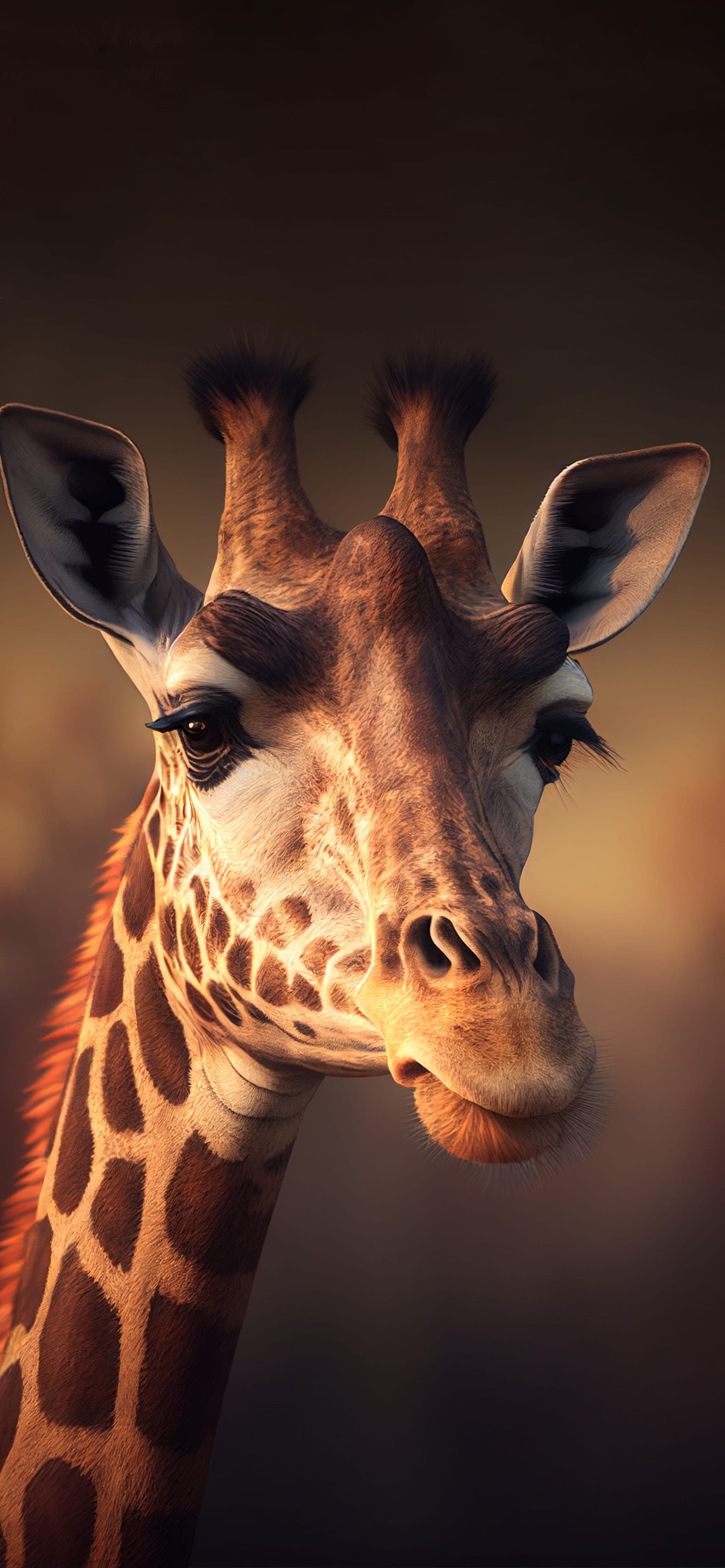 Giraffe Portrait Close-up - free phone wallpaper