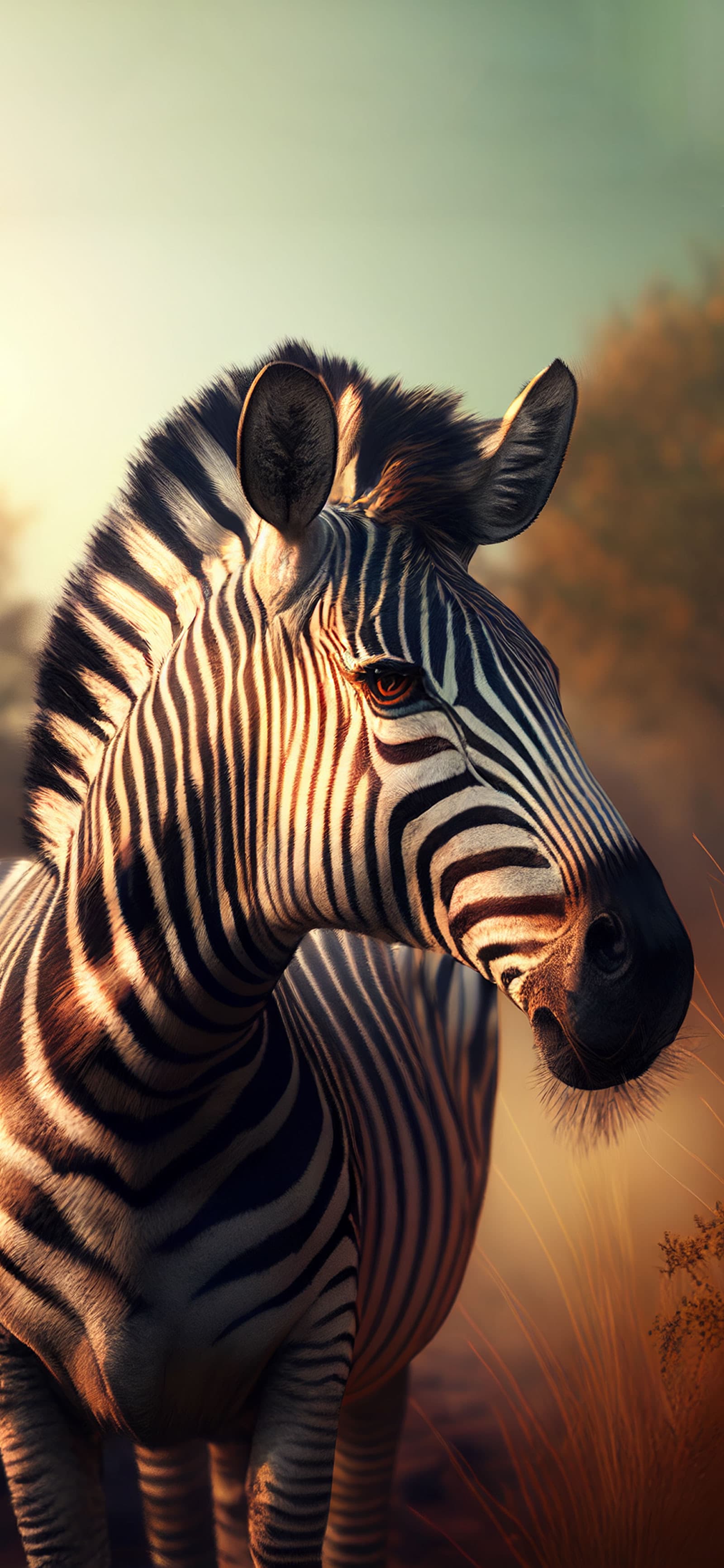 Zebra Portrait - free phone wallpaper