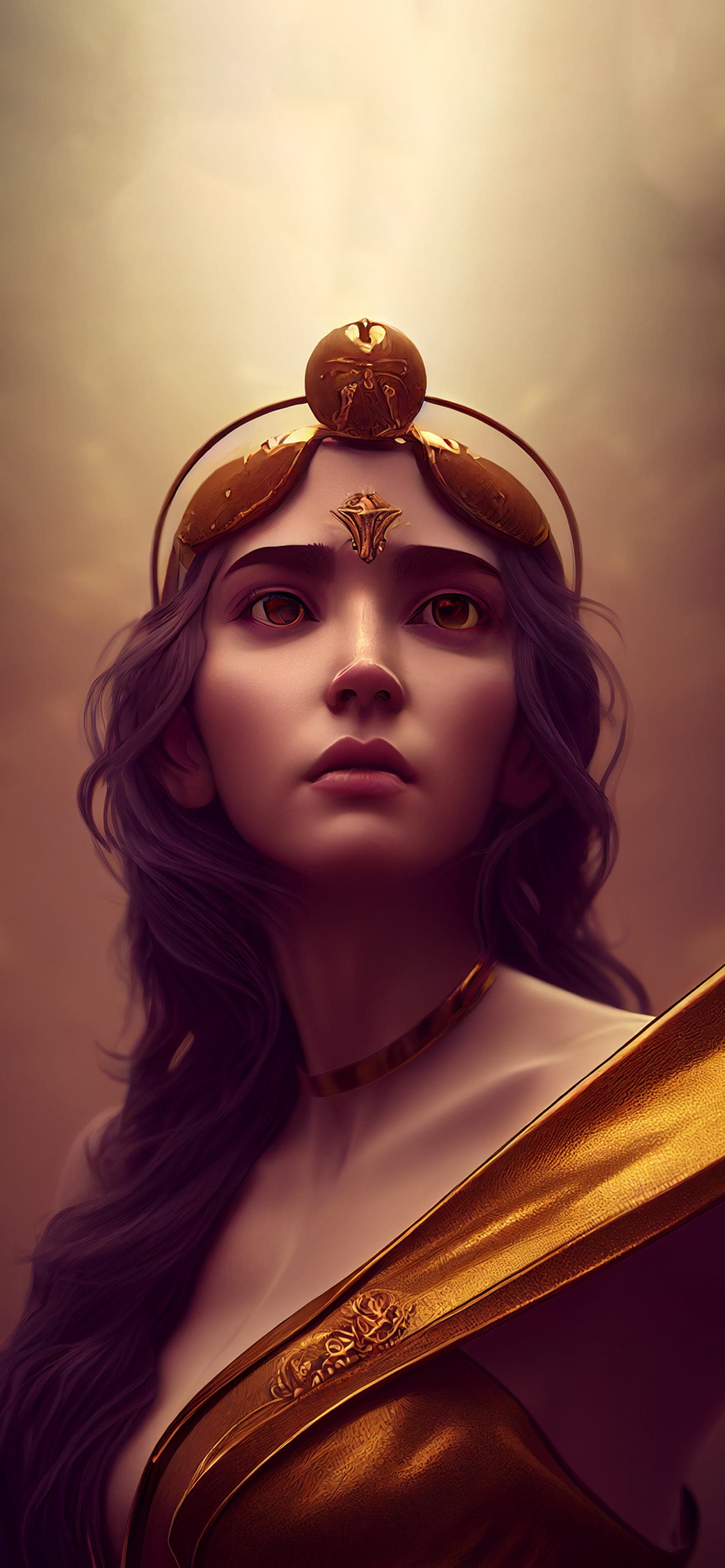 Golden Goddess Portrait - free phone wallpaper