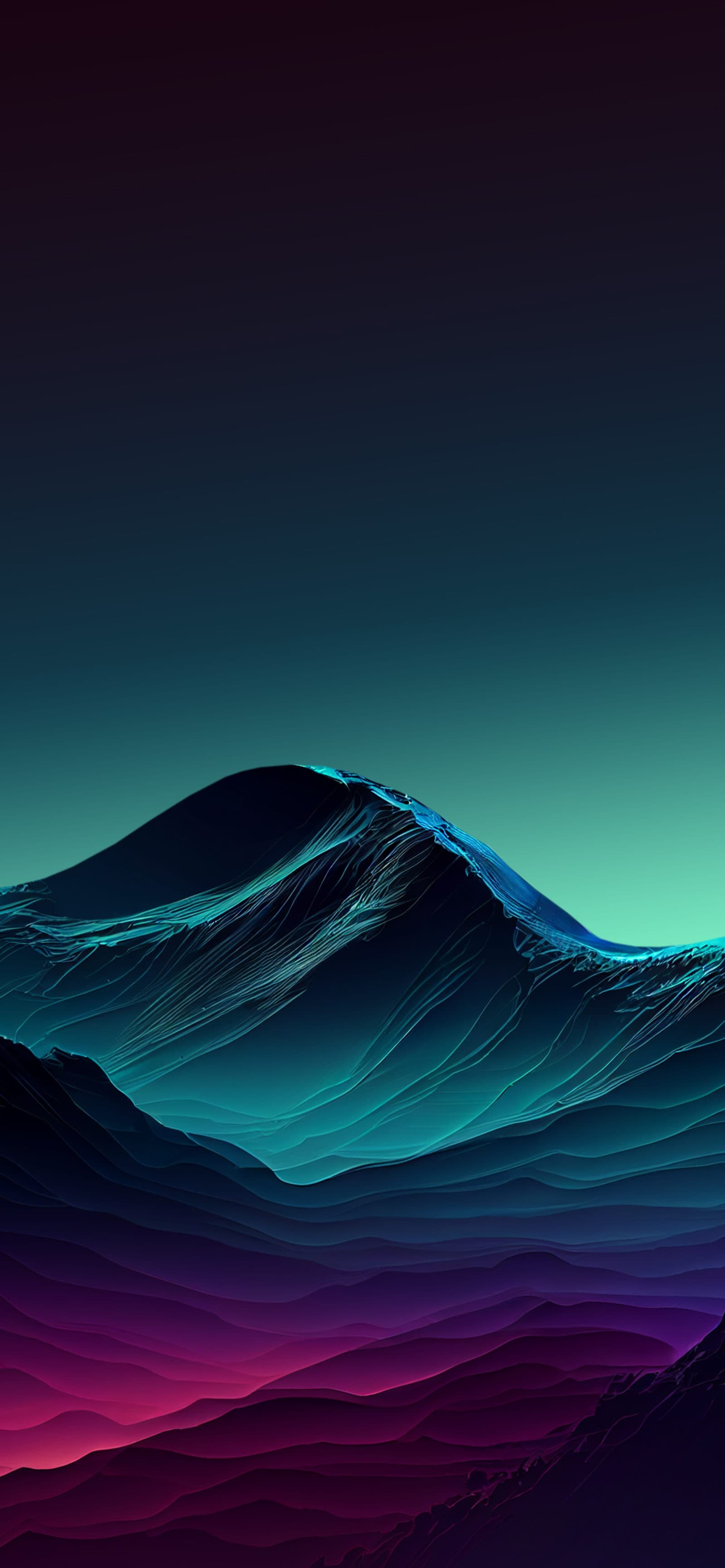 Neon Mountainscape - free phone wallpaper