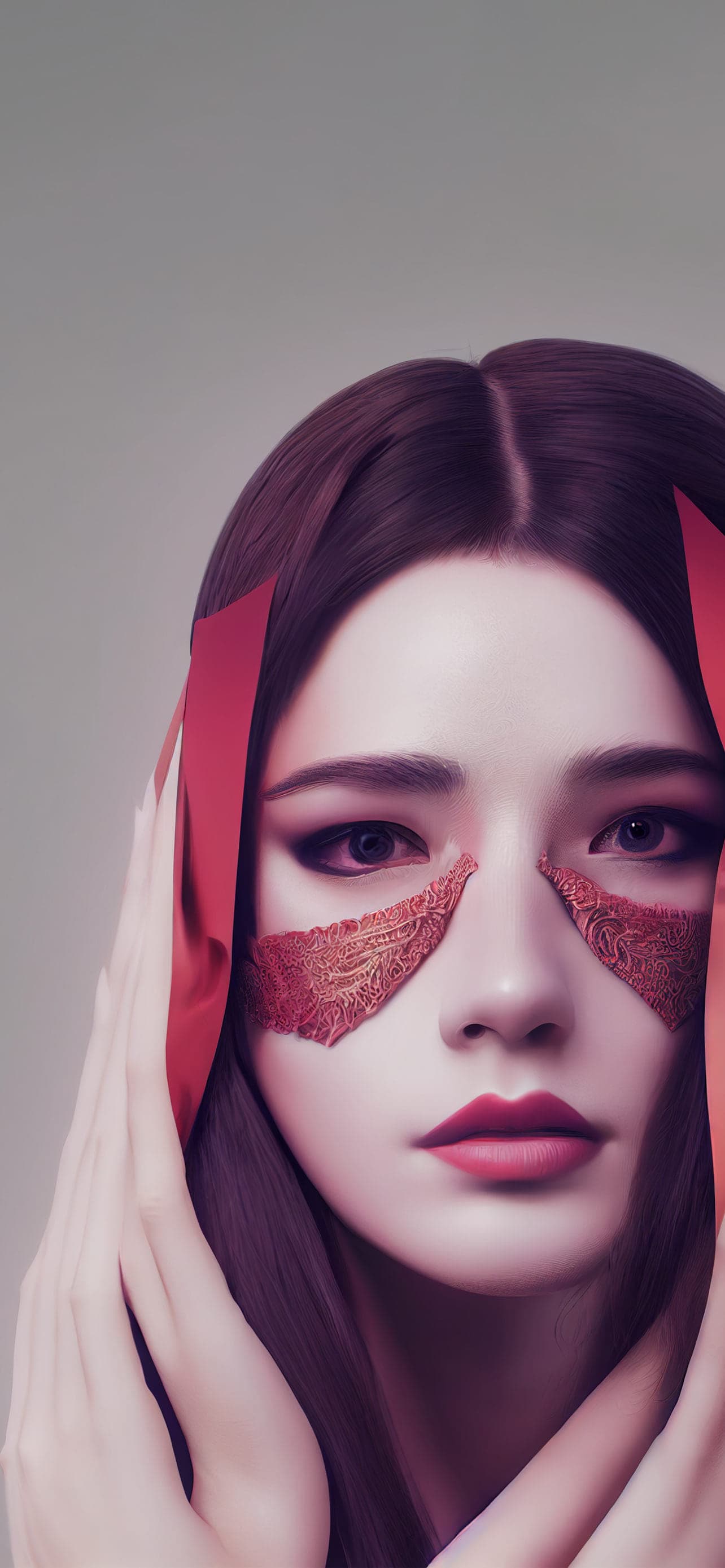 Red Mask Beauty - free phone wallpaper