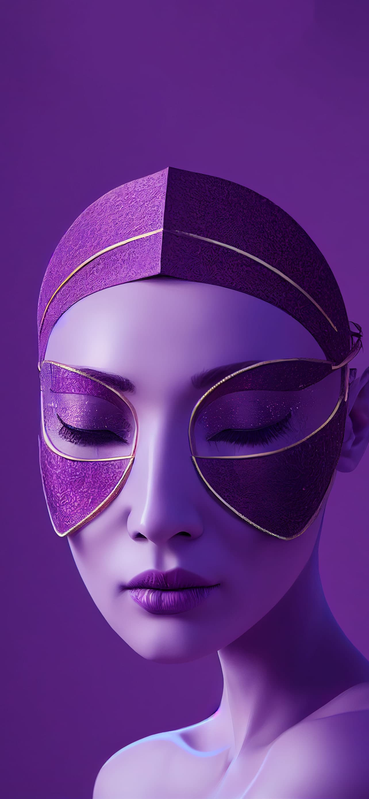 Purple Masked Beauty - free phone wallpaper