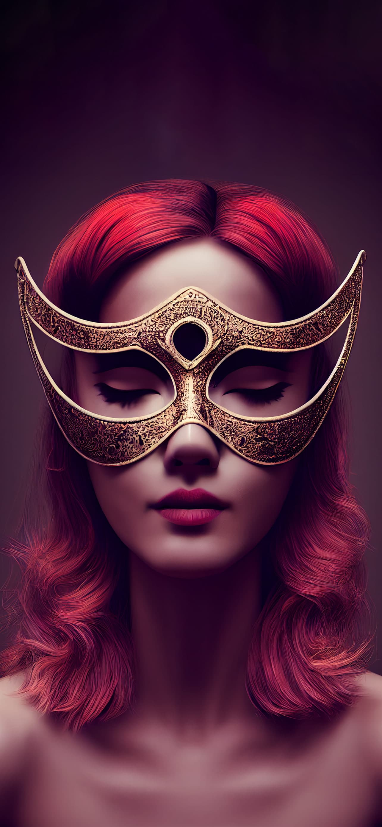 Gilded Masked Beauty - free phone wallpaper