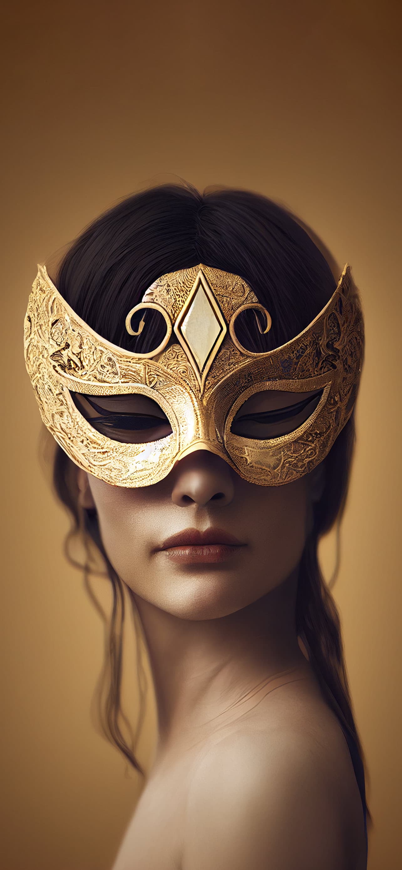 Golden Masked Beauty - free phone wallpaper