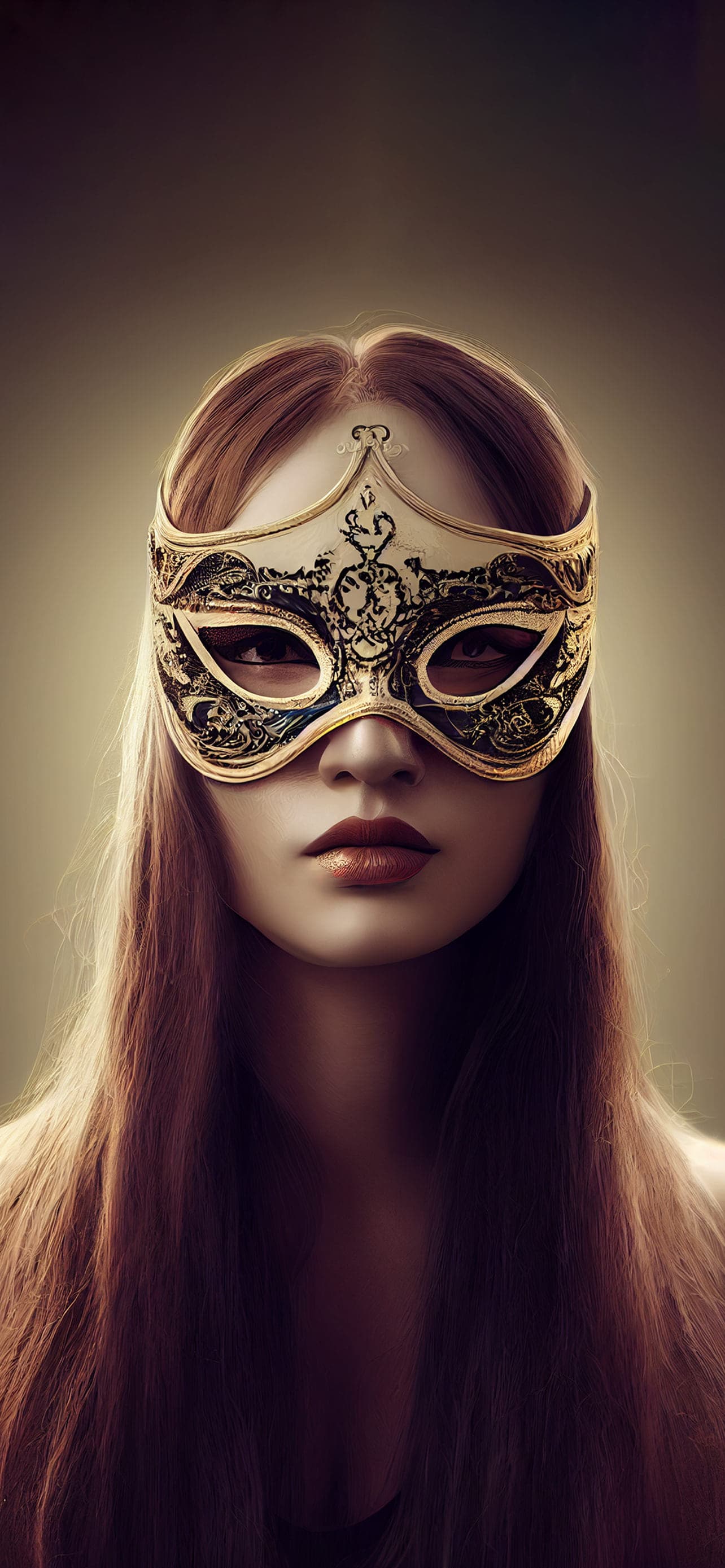 Gilded Masquerade Beauty - free phone wallpaper