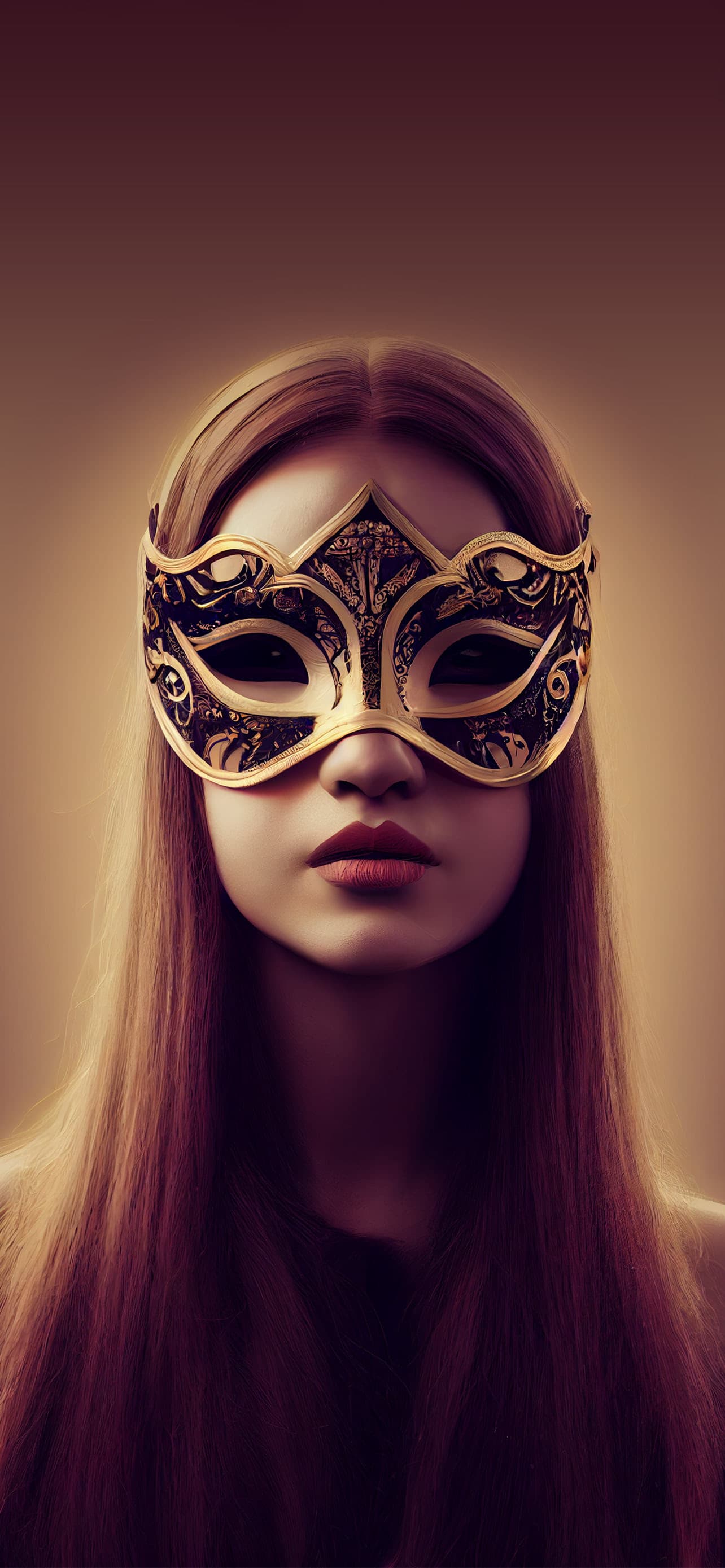 Golden Masked Lady - free phone wallpaper
