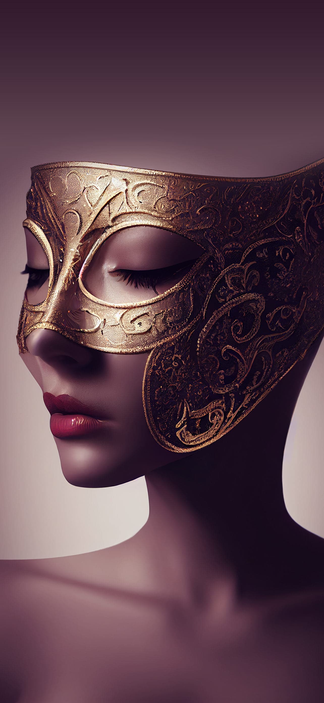 Gilded Mask Beauty - free phone wallpaper
