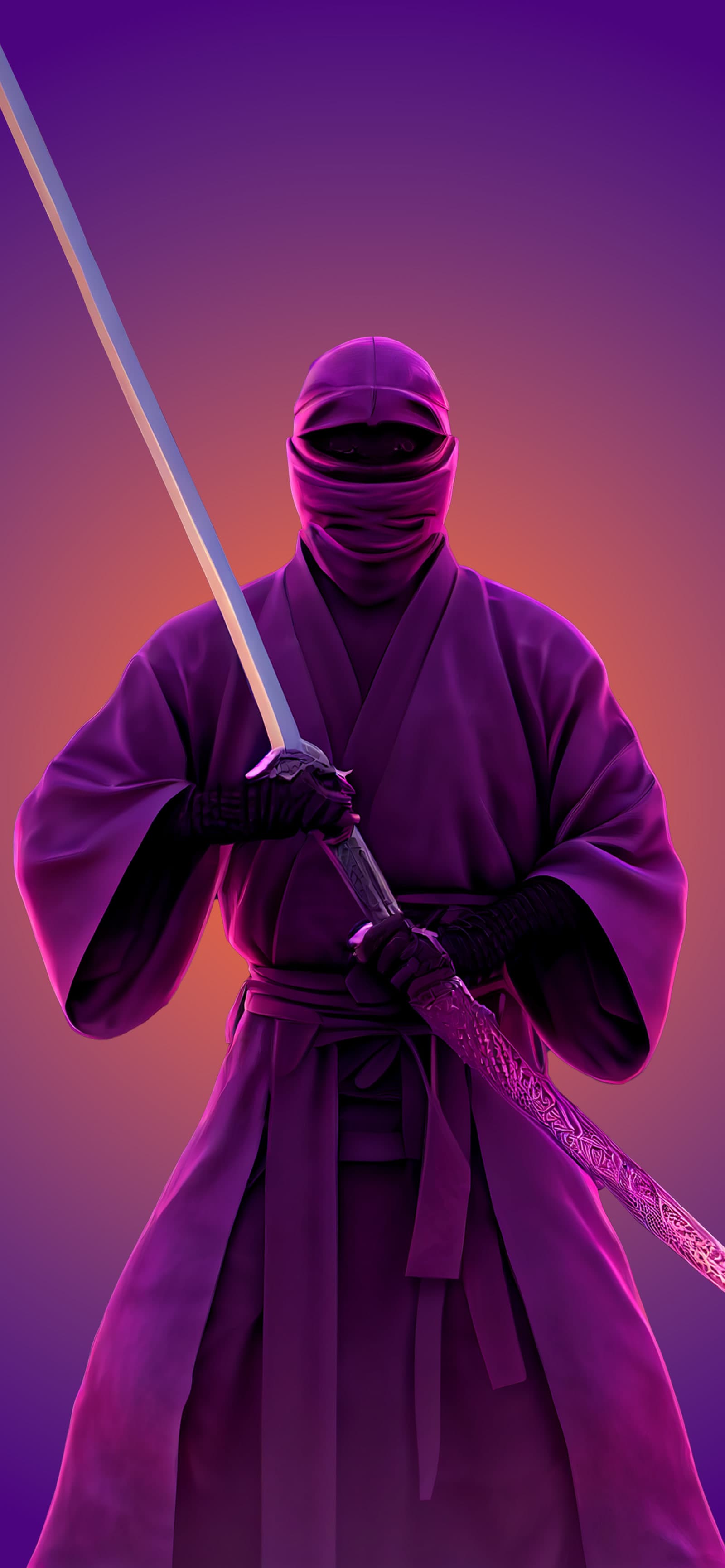 Purple Ninja Stance - free phone wallpaper