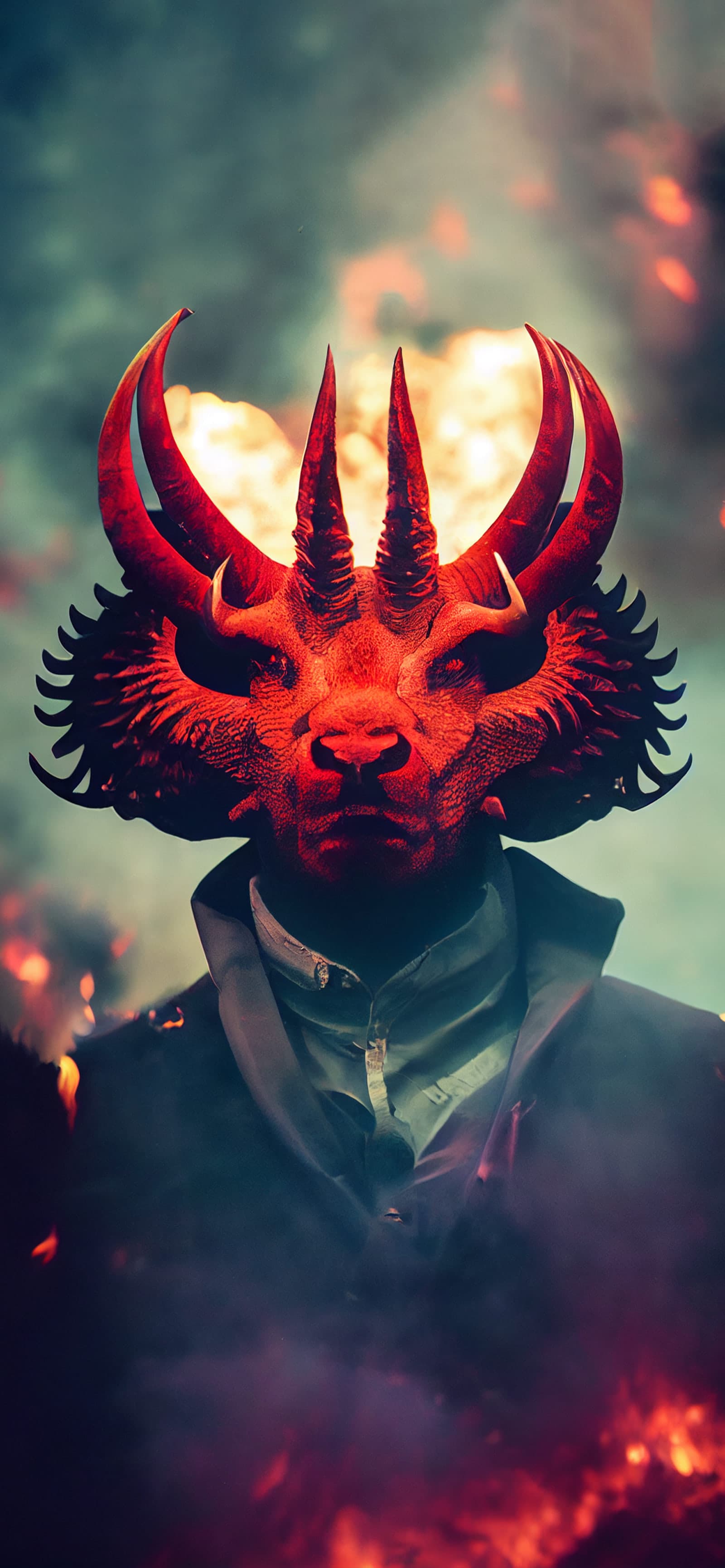 Demonic Fire Creature - free phone wallpaper