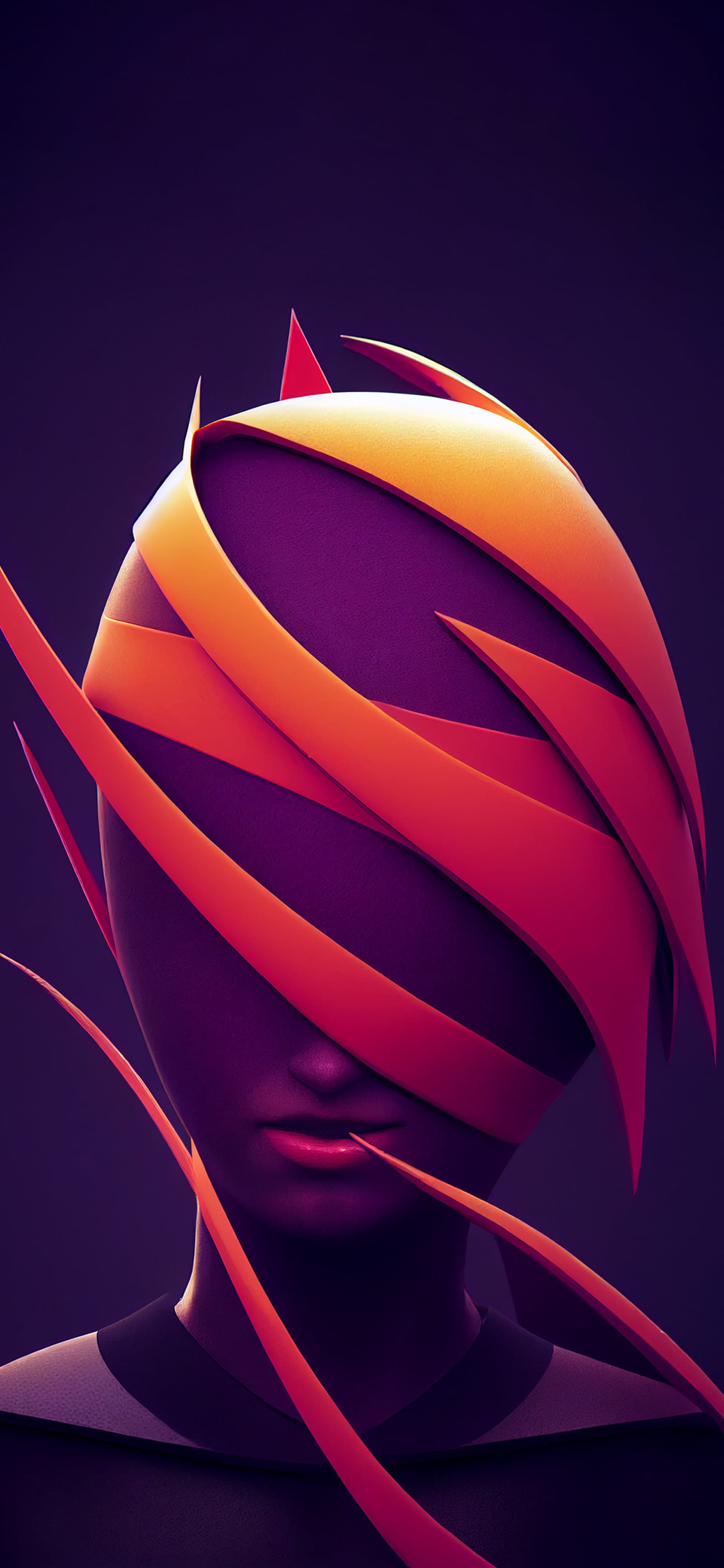 Abstract Orange Veil - free phone wallpaper
