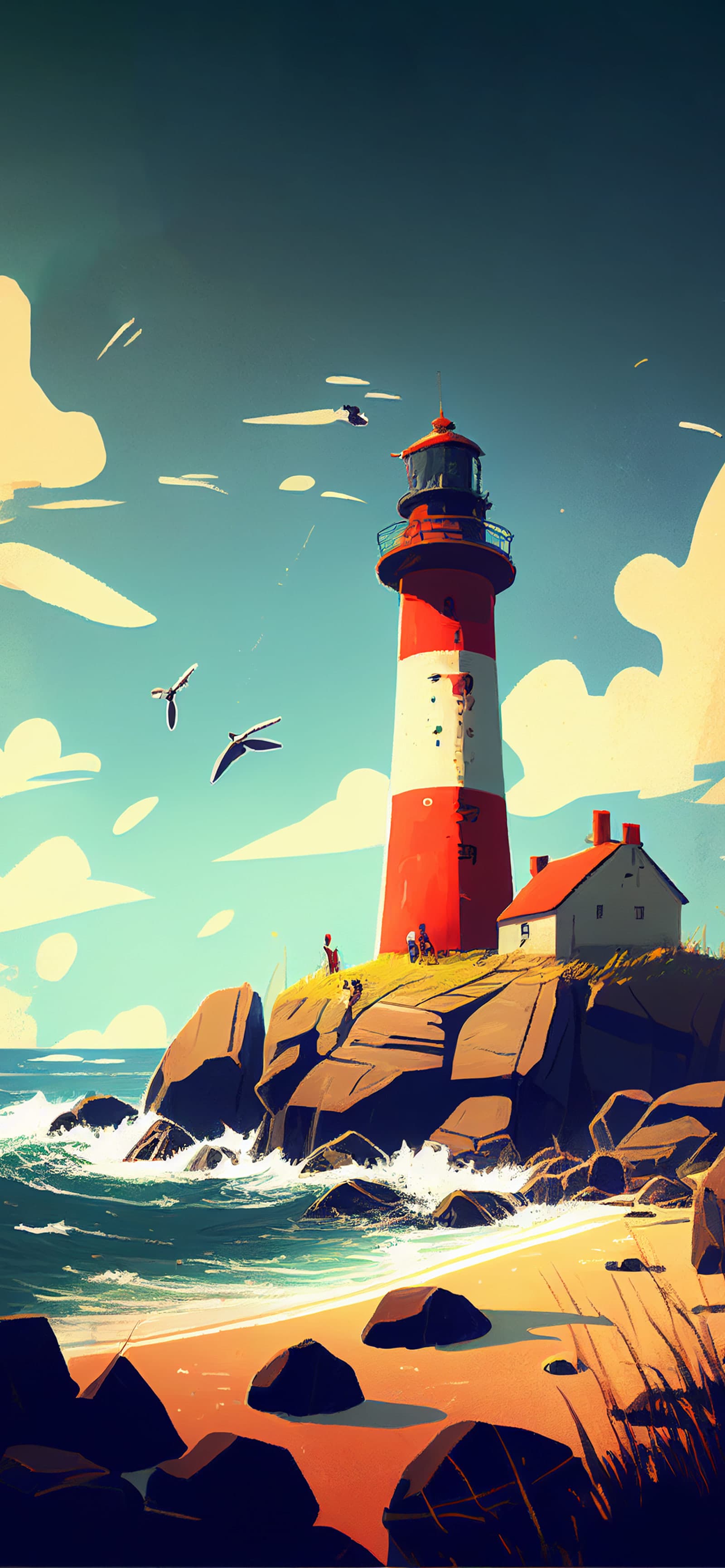 Coastal Lighthouse View - free phone wallpaper