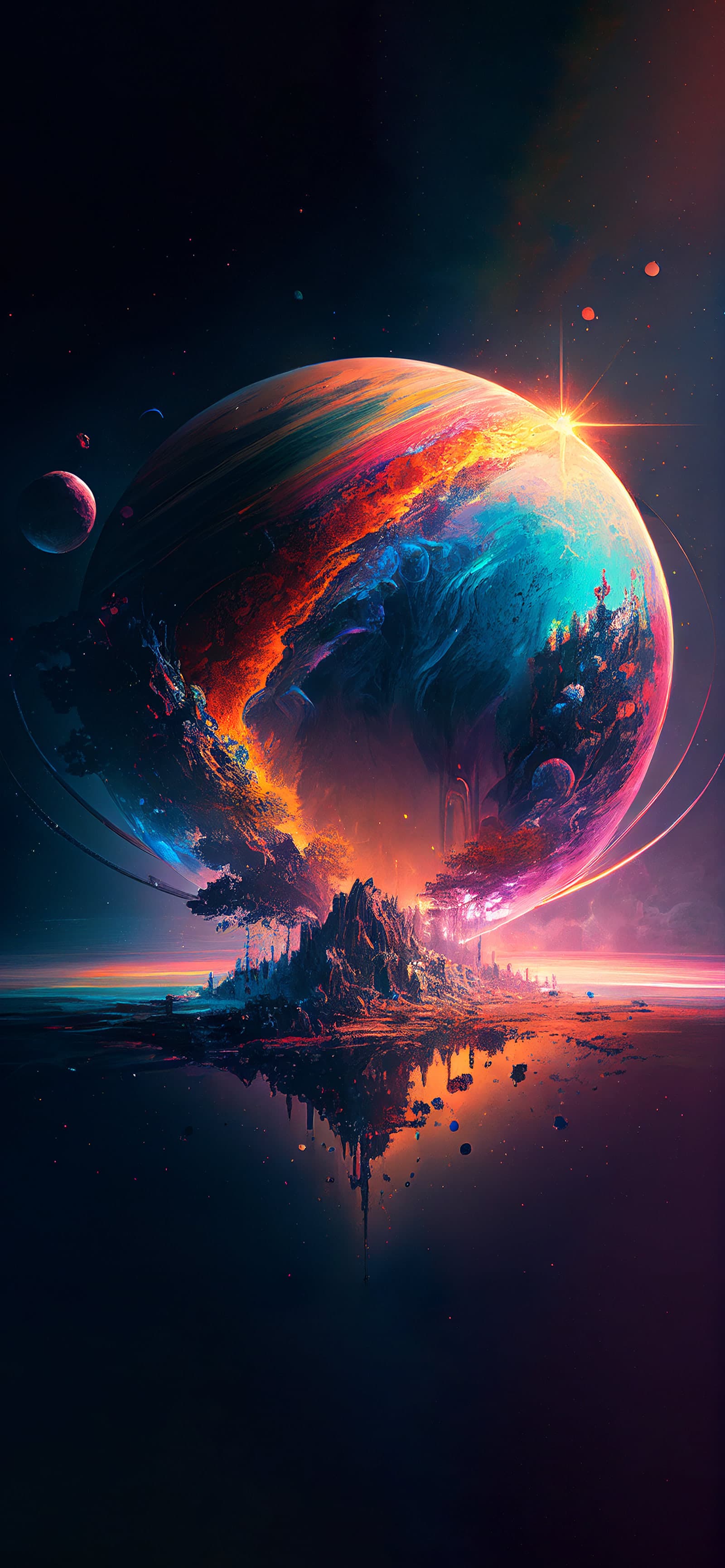 Cosmic Metropolis - free phone wallpaper