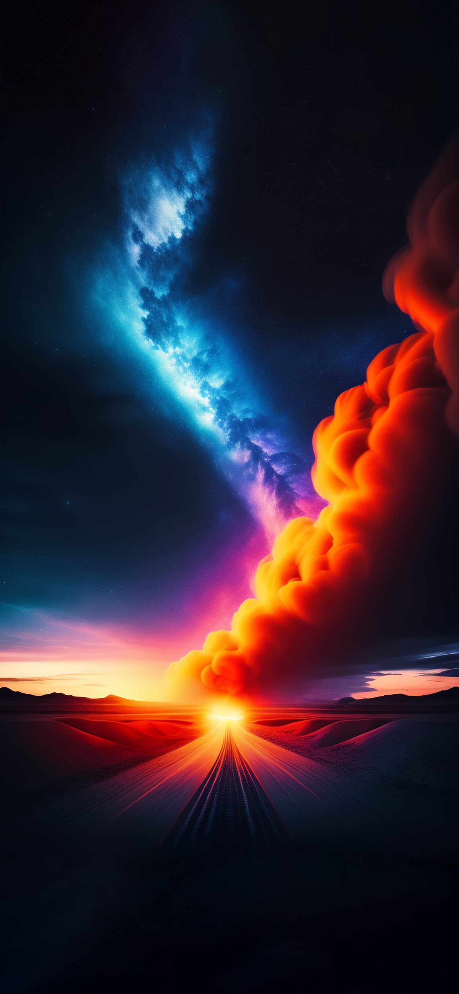 Cosmic Road Sunset - free phone wallpaper