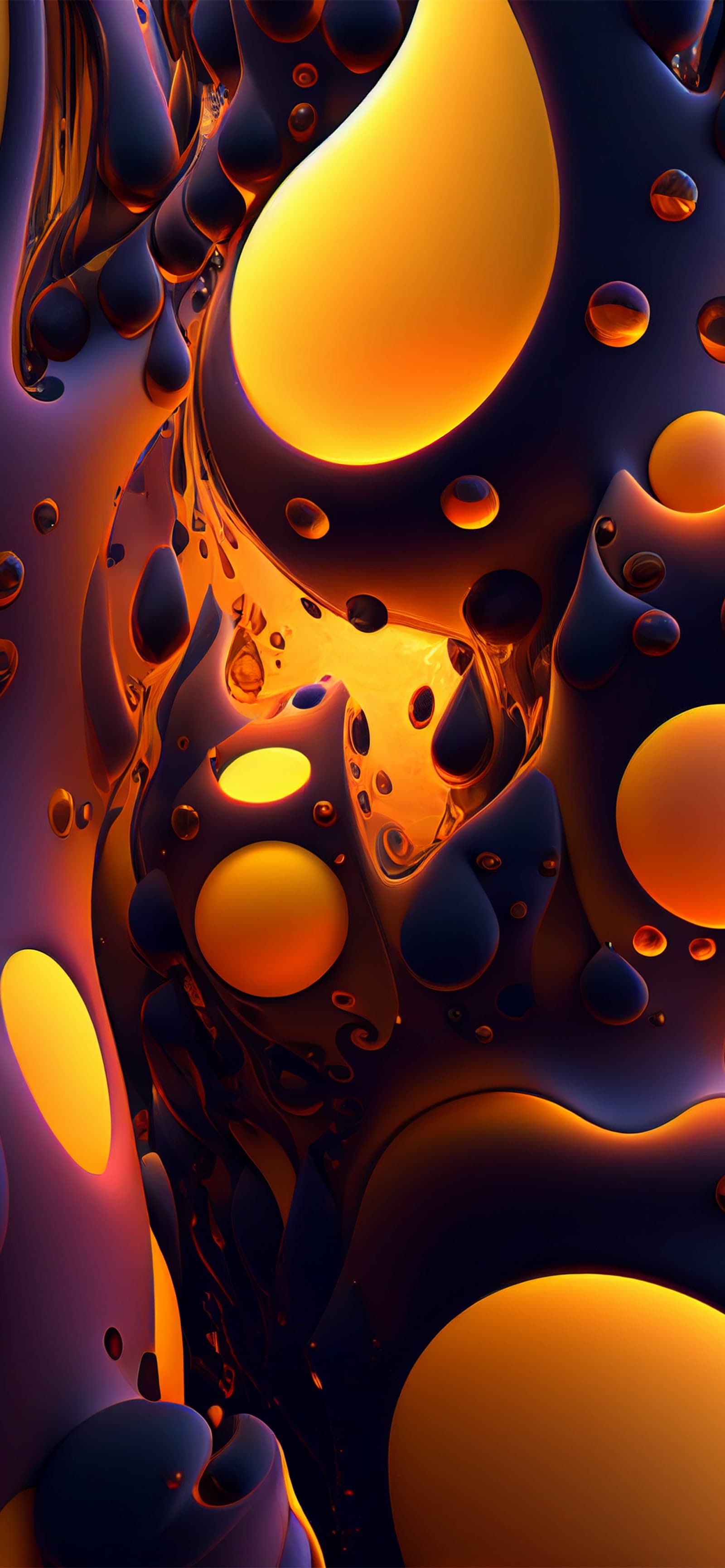 Abstract Liquid Orbs - free phone wallpaper
