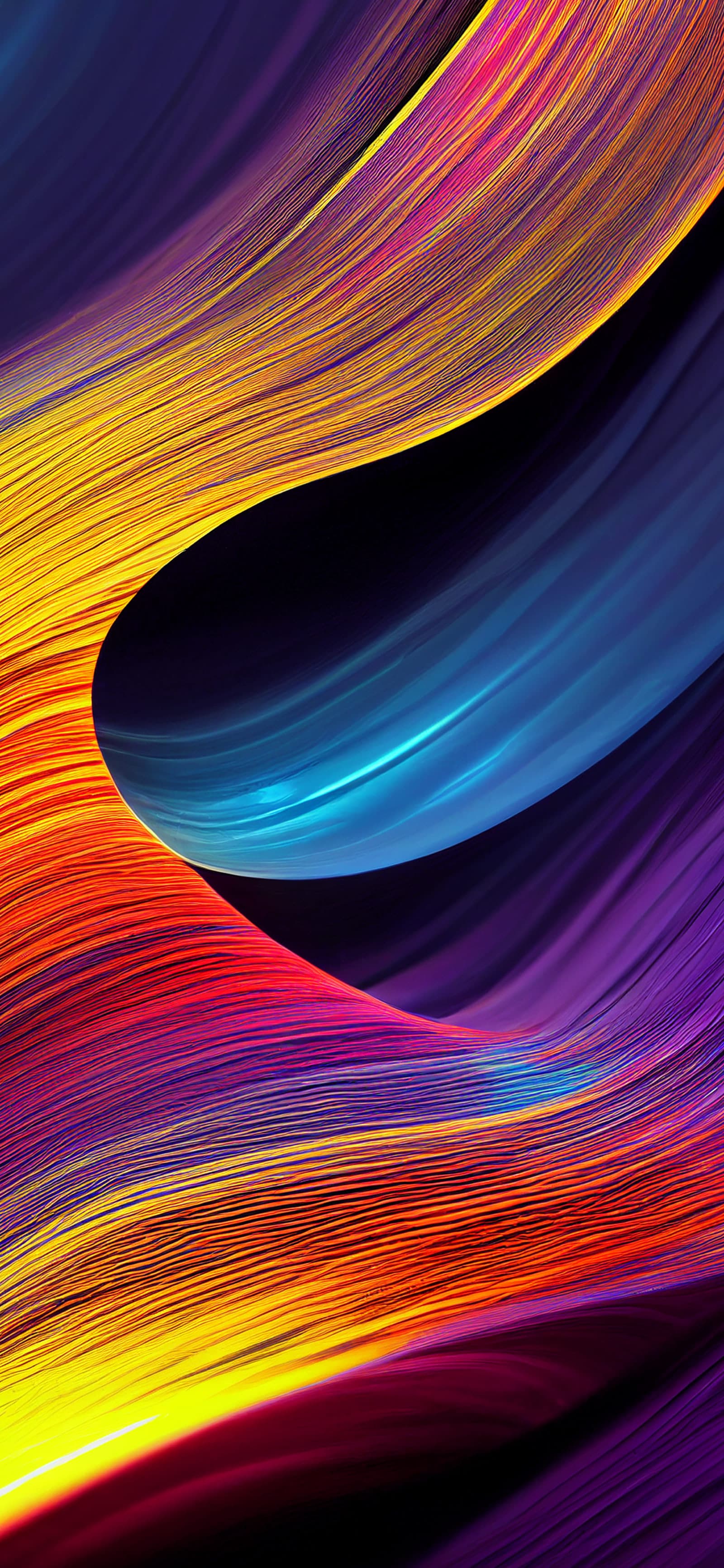 Vibrant Abstract Curves - free phone wallpaper