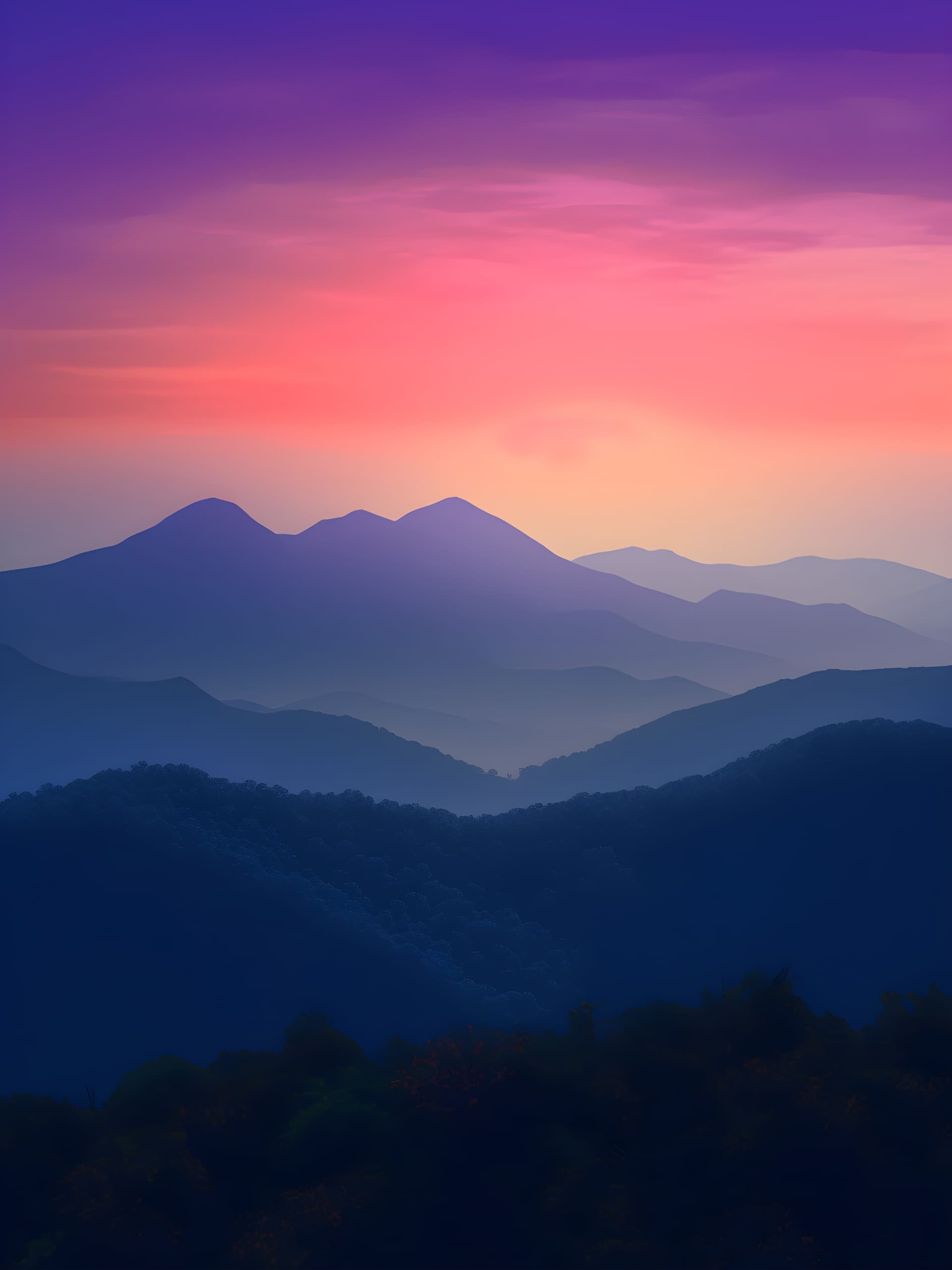 Mountain Sunset Hues - free phone wallpaper