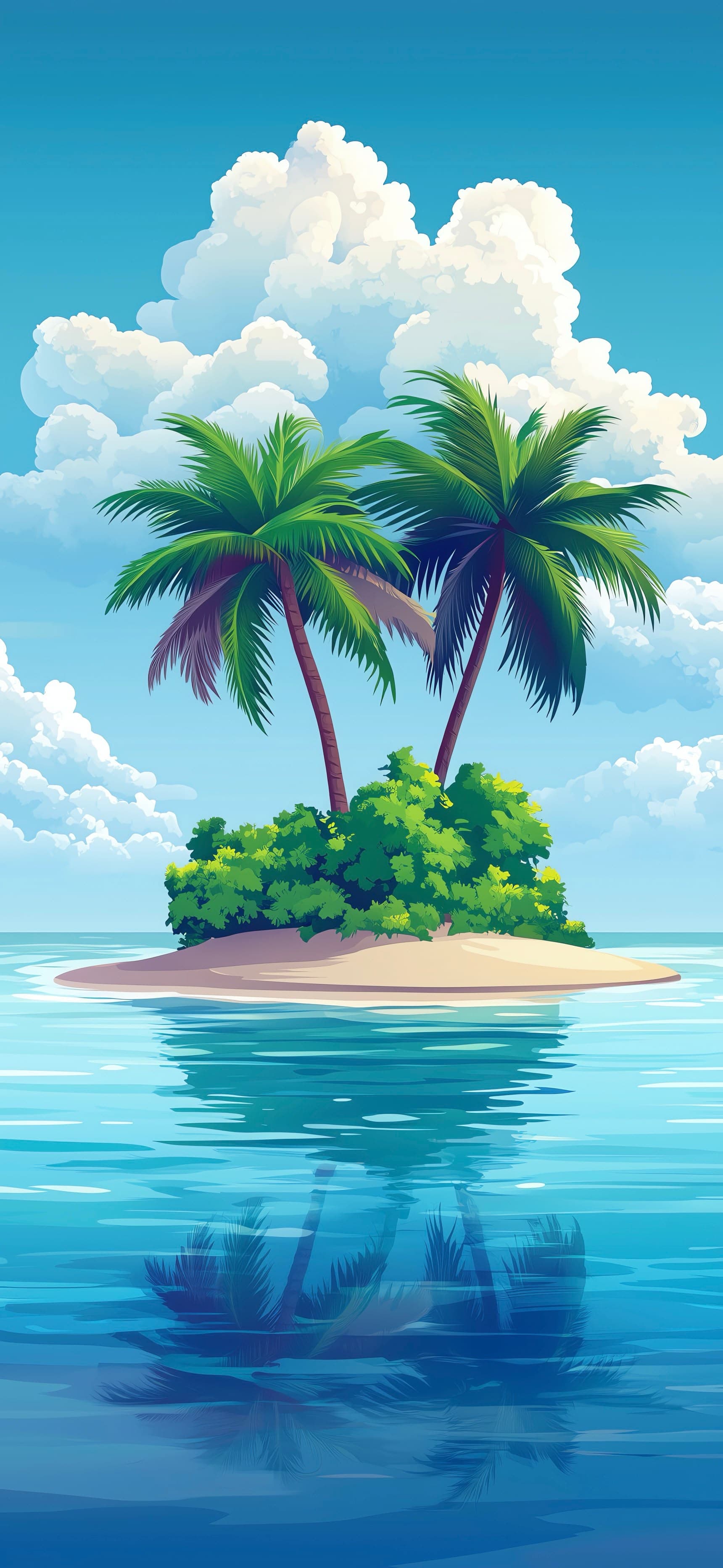 Palm tree island 2 - free phone wallpaper