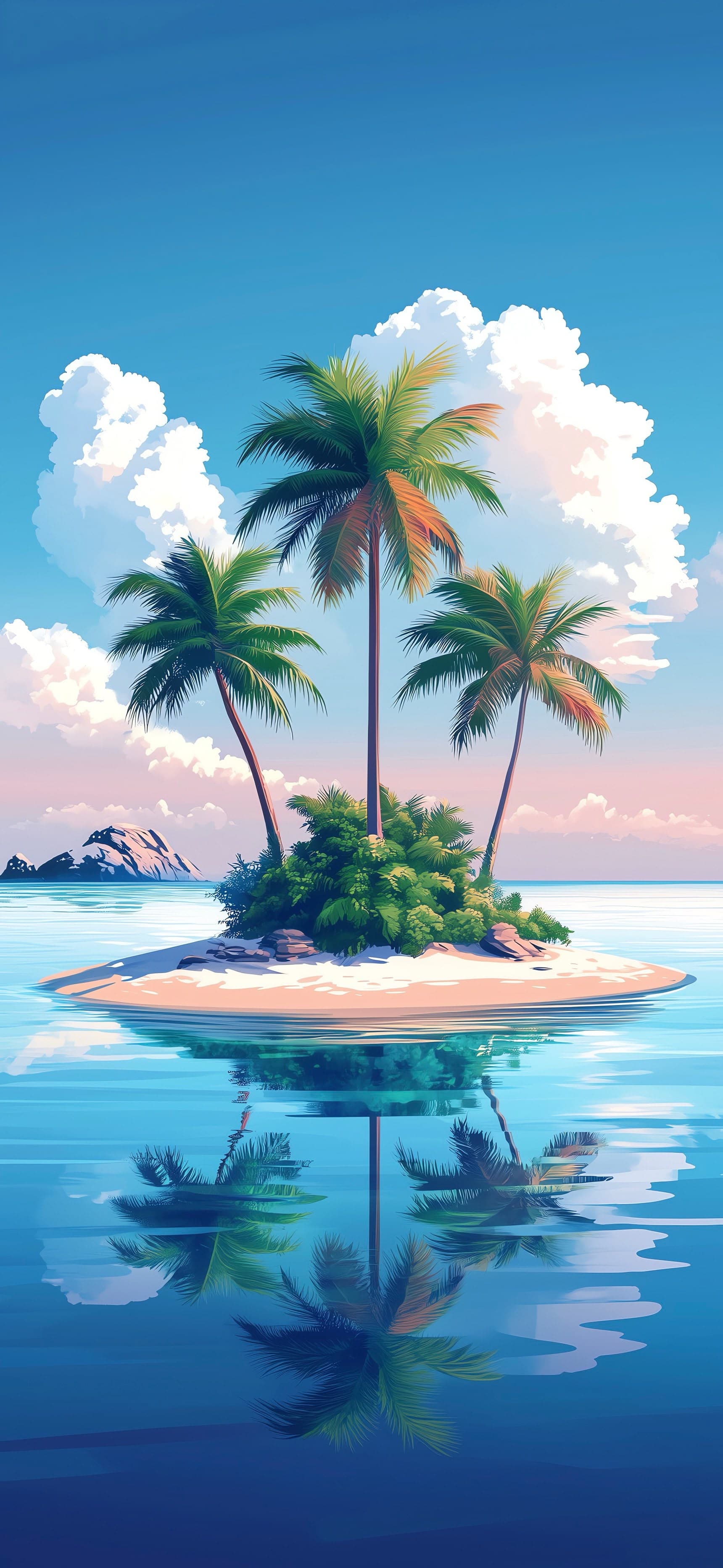 Palm tree island 3 - free phone wallpaper