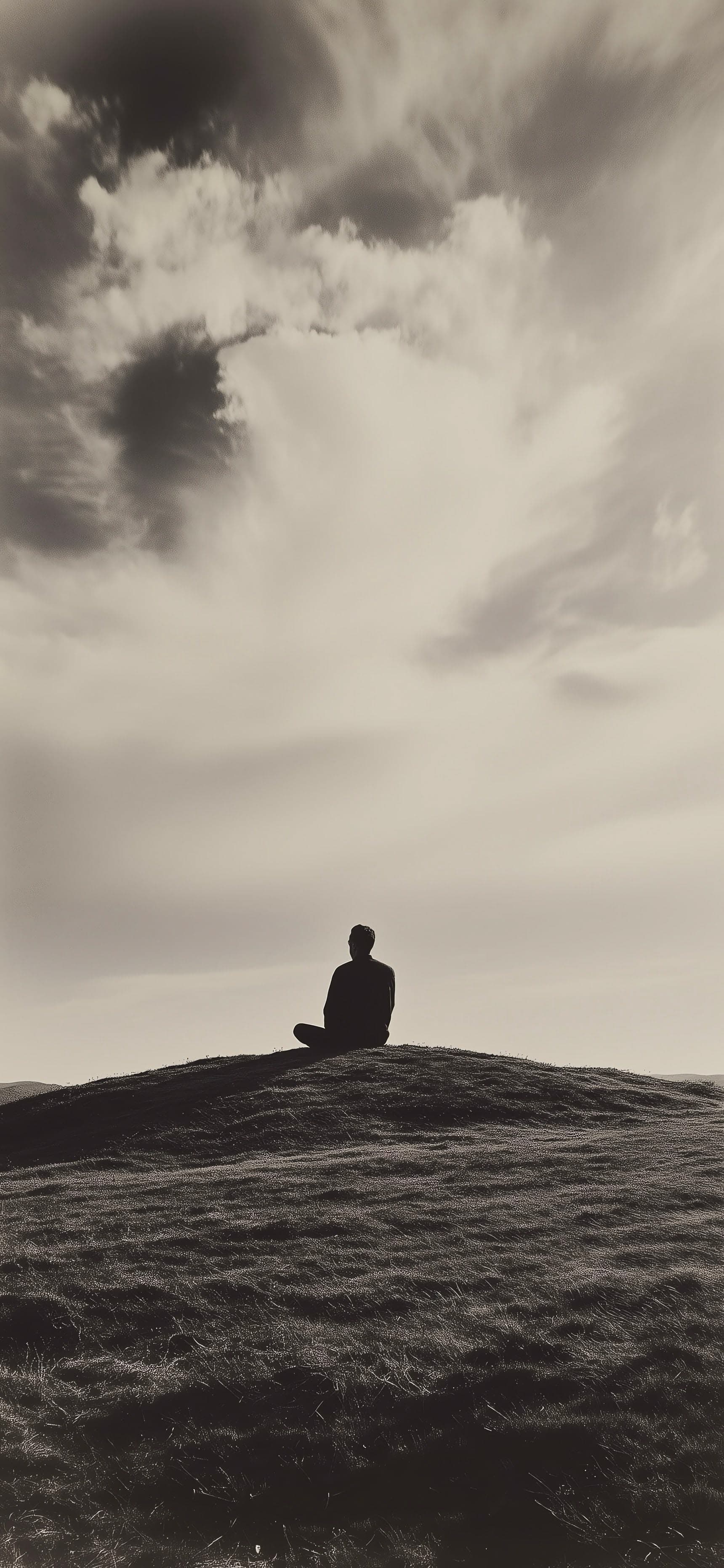 Solitary Hilltop Figure - free phone wallpaper