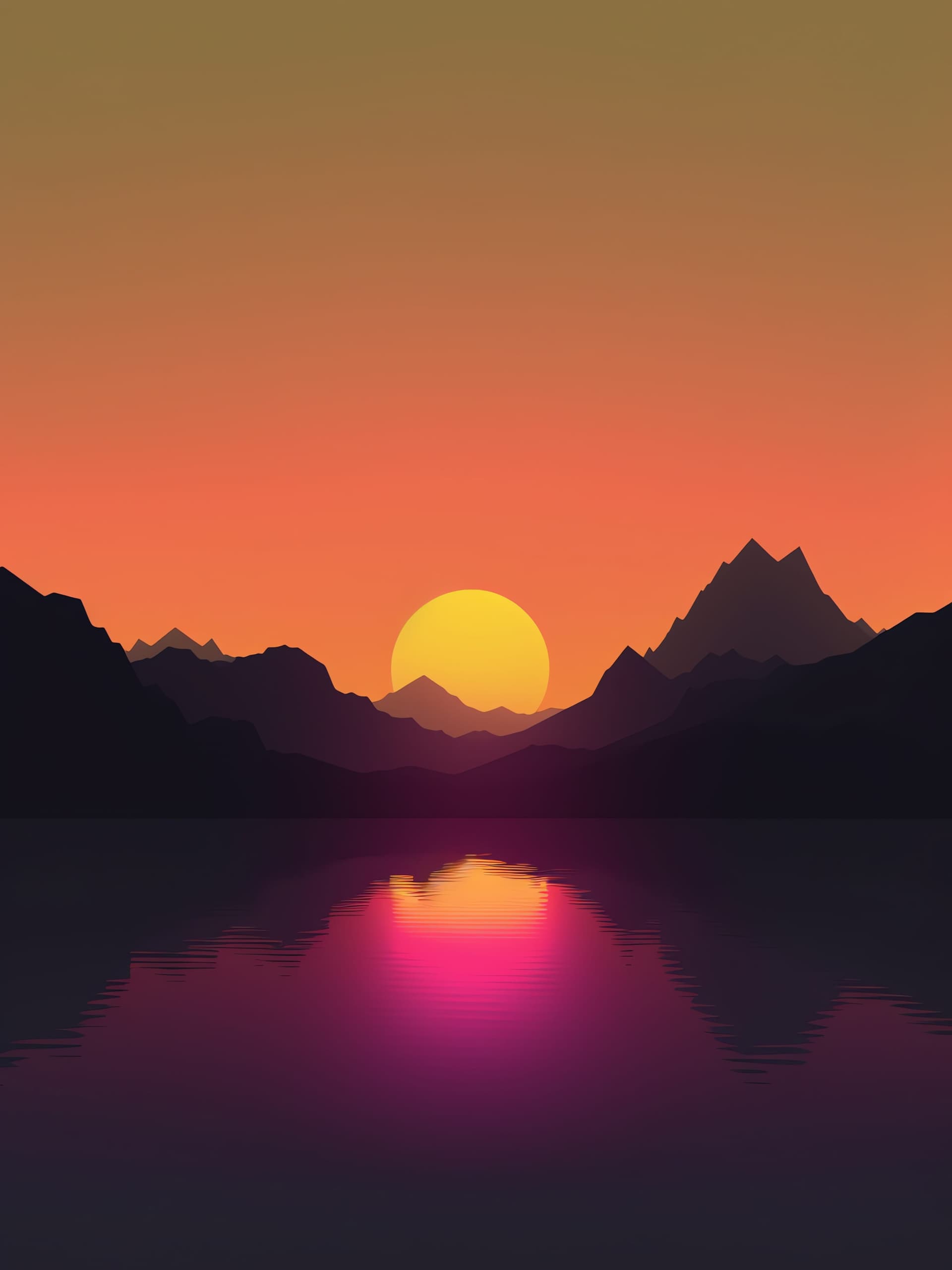 Sunset Lake Reflection - free phone wallpaper