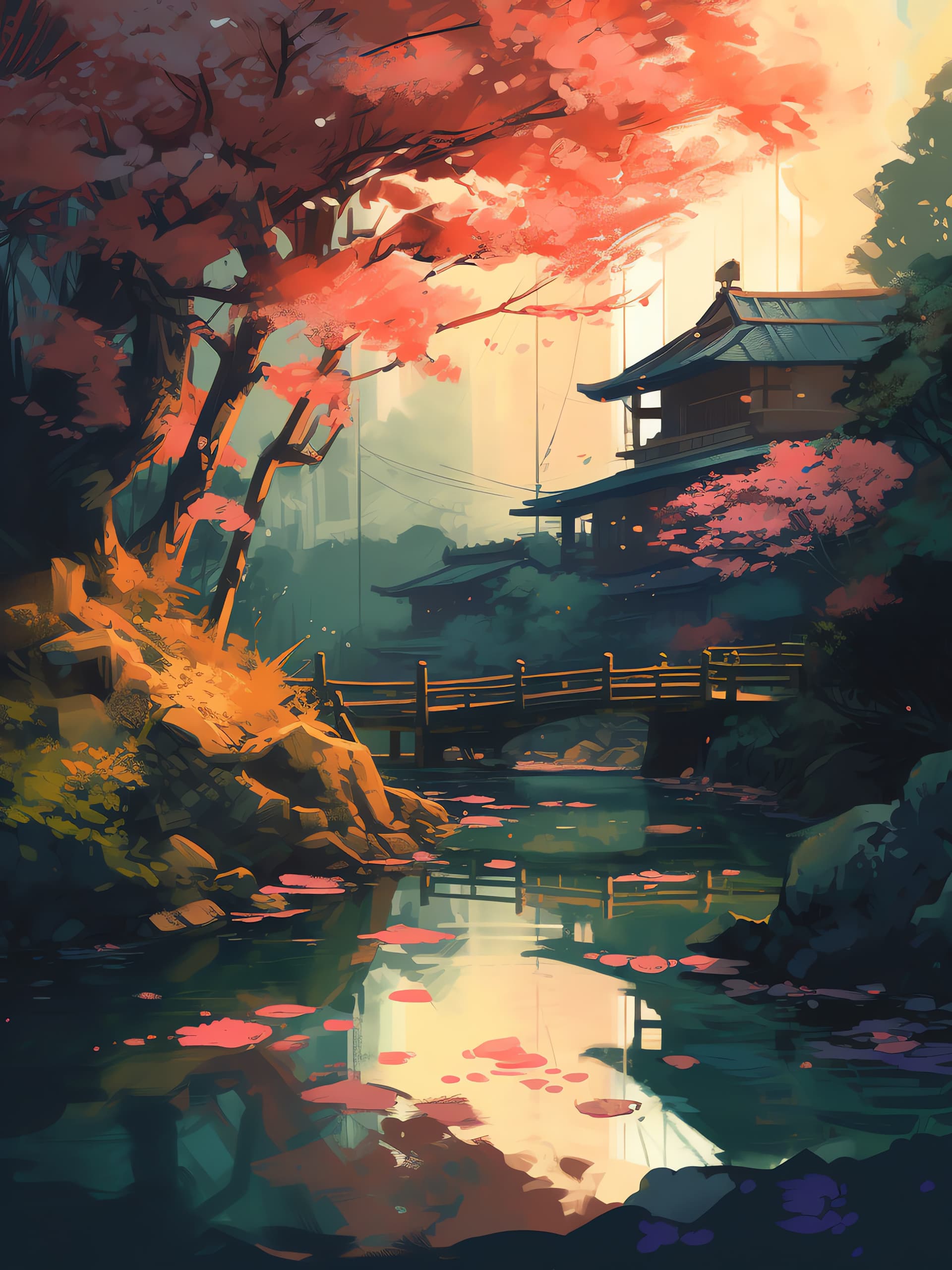 Tranquil Japanese Garden - free phone wallpaper