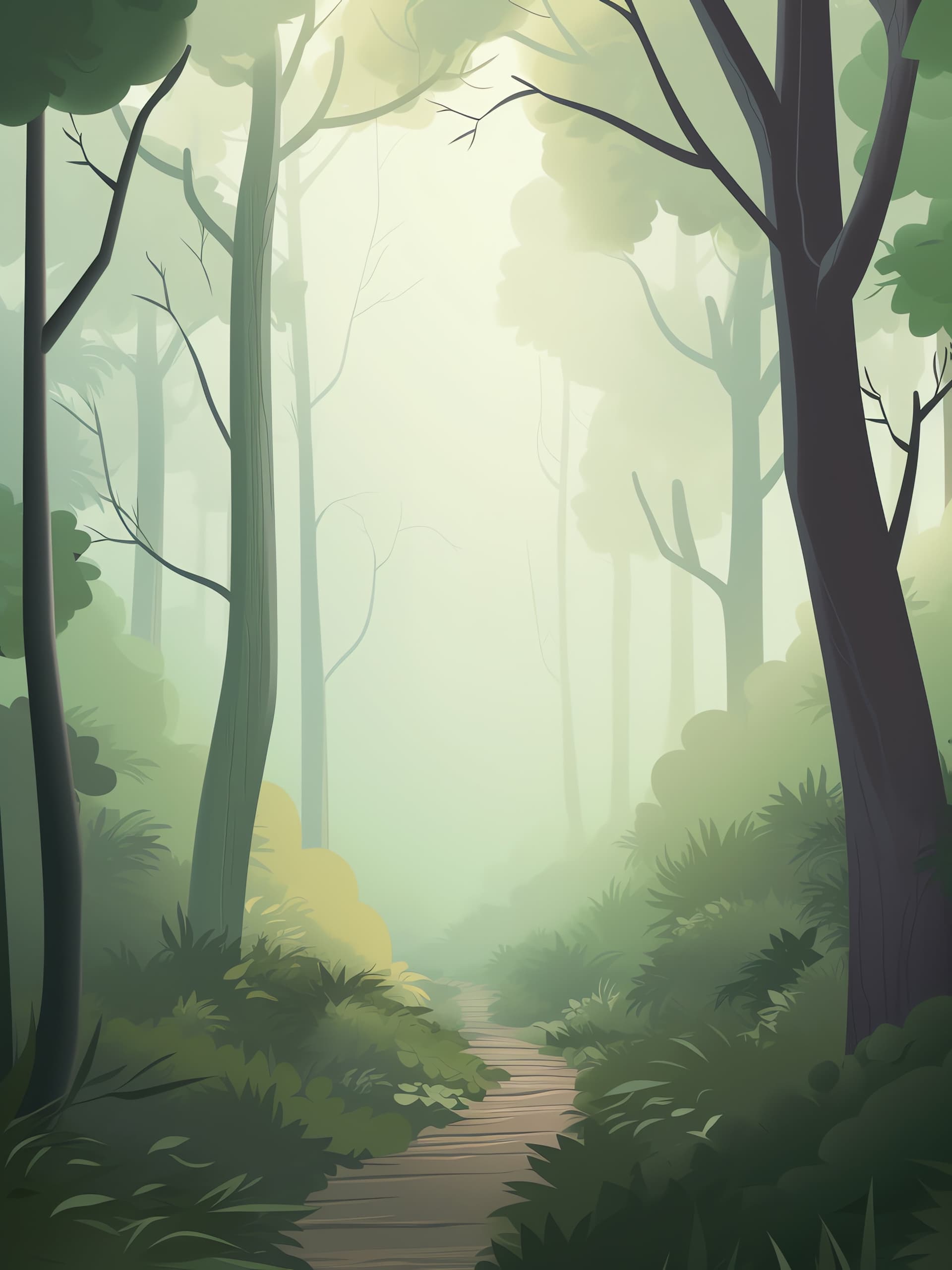 Misty Forest Trail - free phone wallpaper