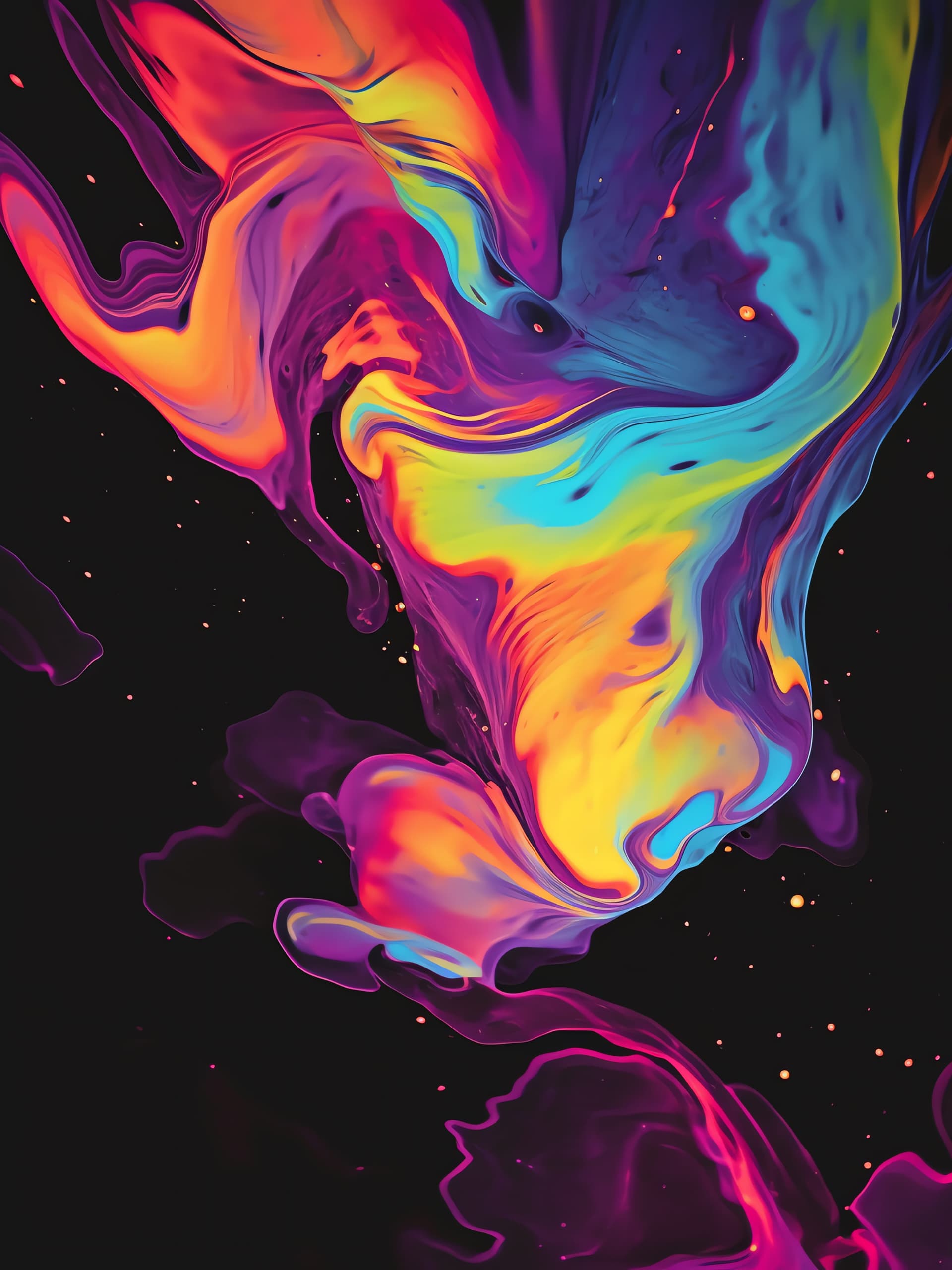 Cosmic Paint Swirl - free phone wallpaper