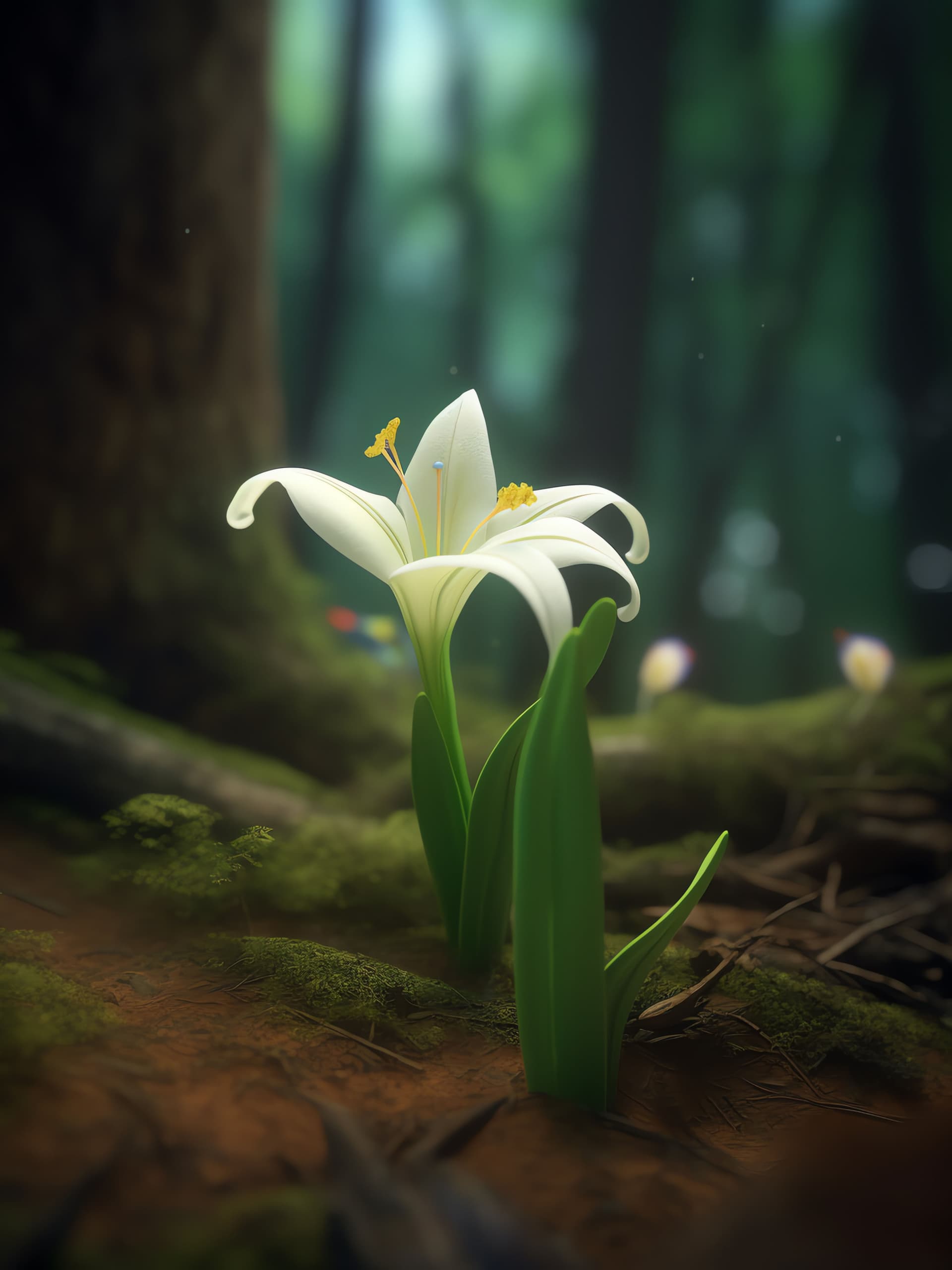 Forest Lily Bloom - free phone wallpaper