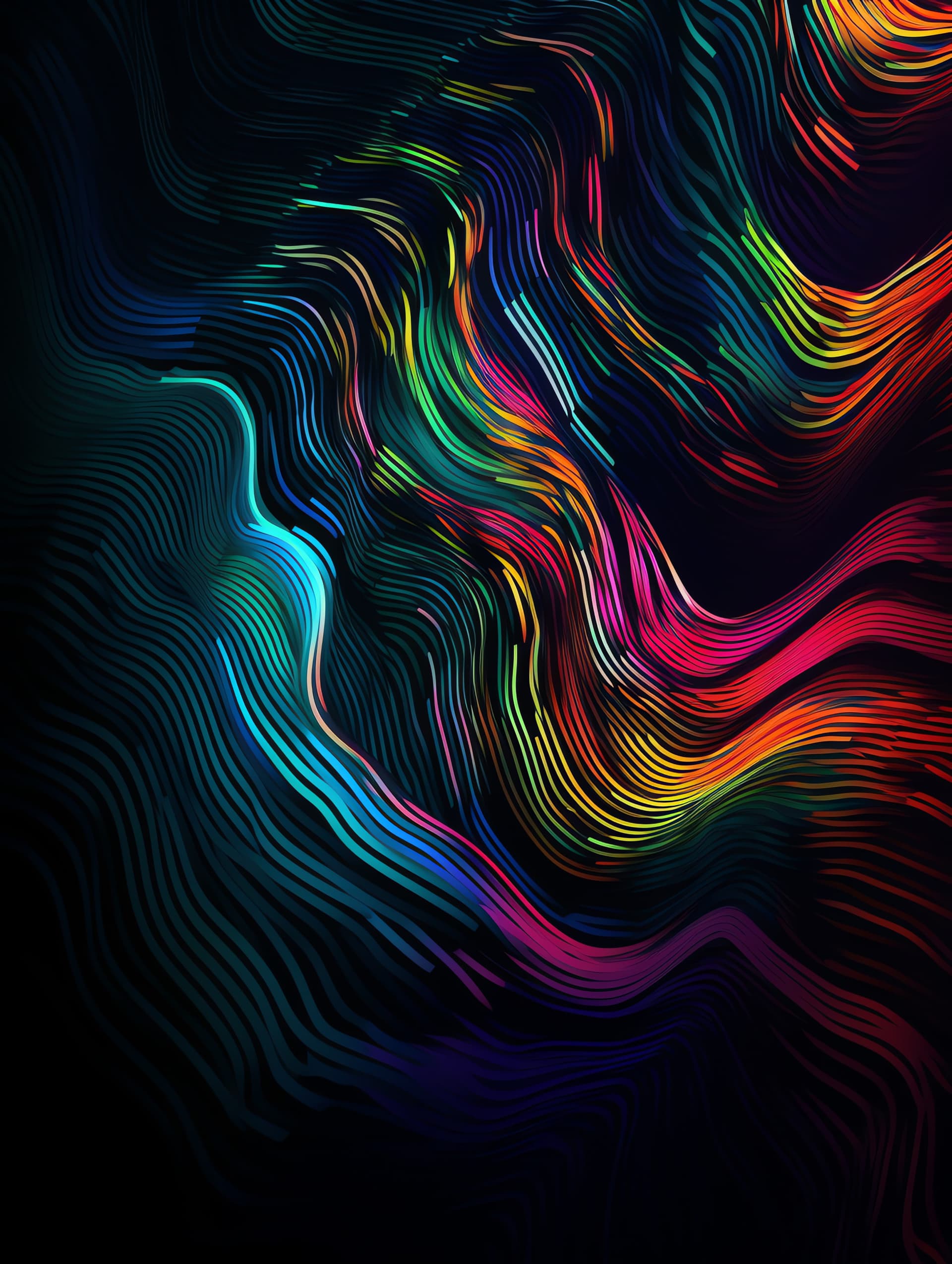 Abstract Wavy Lines - free phone wallpaper