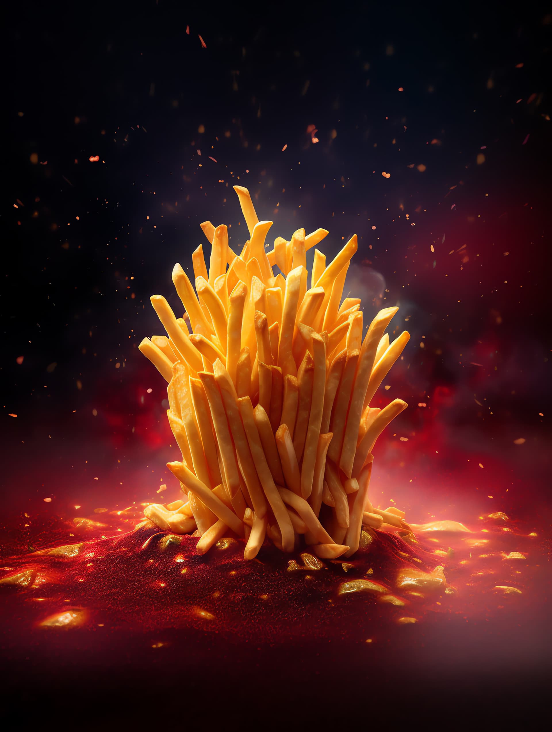 Fiery Fry Mountain - free phone wallpaper