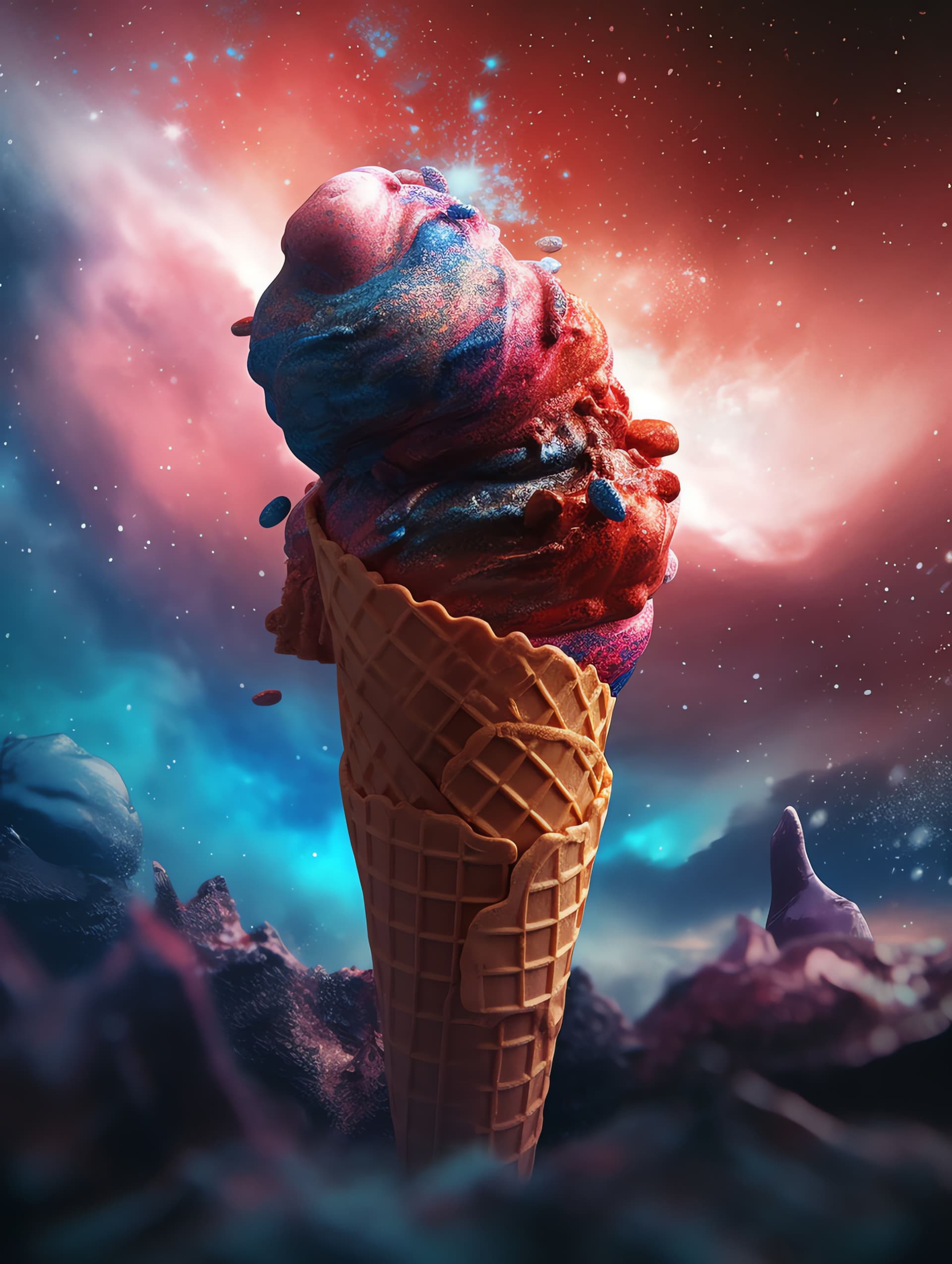 Cosmic Ice Cream - free phone wallpaper